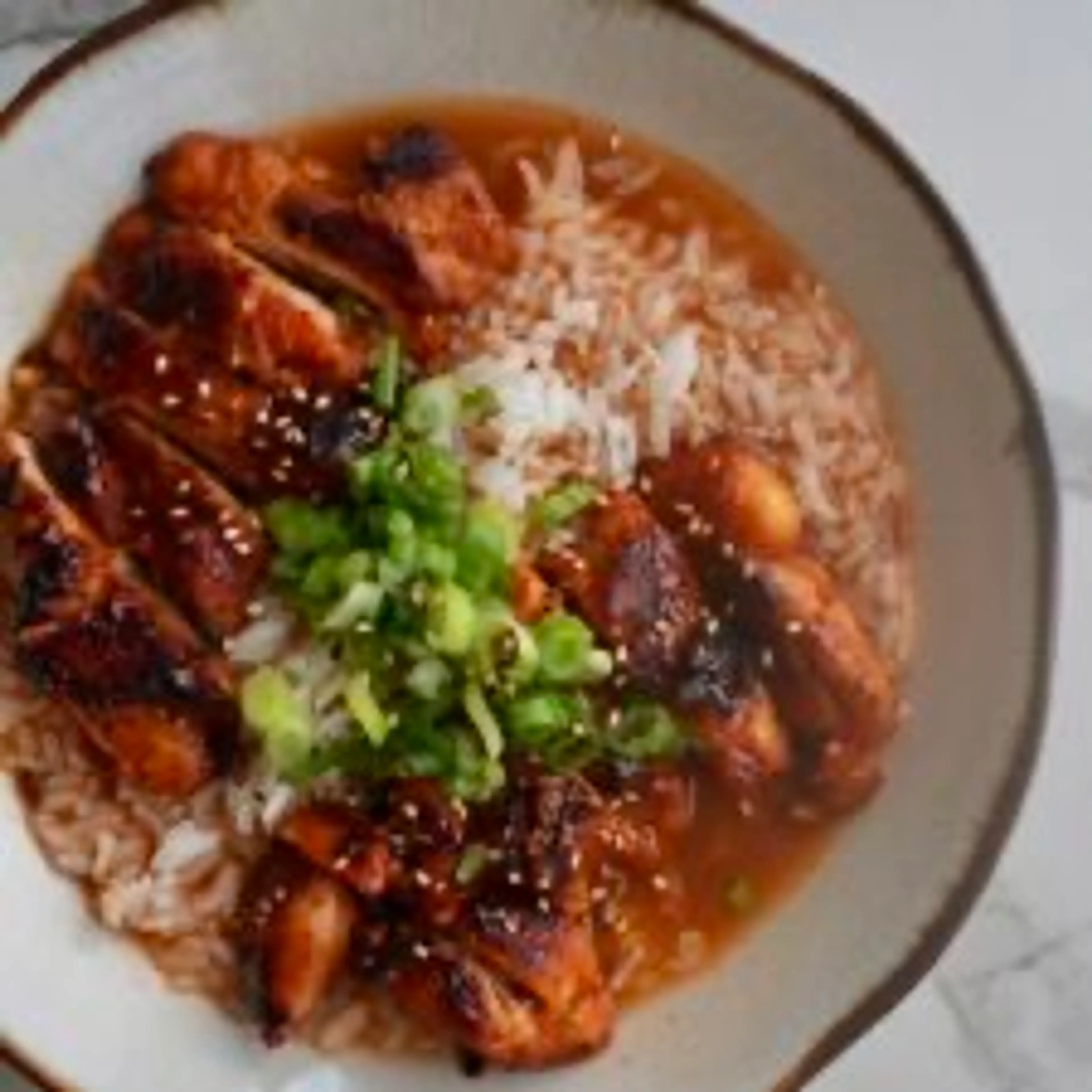 Soy Chicken with Ginger Broth Over Rice