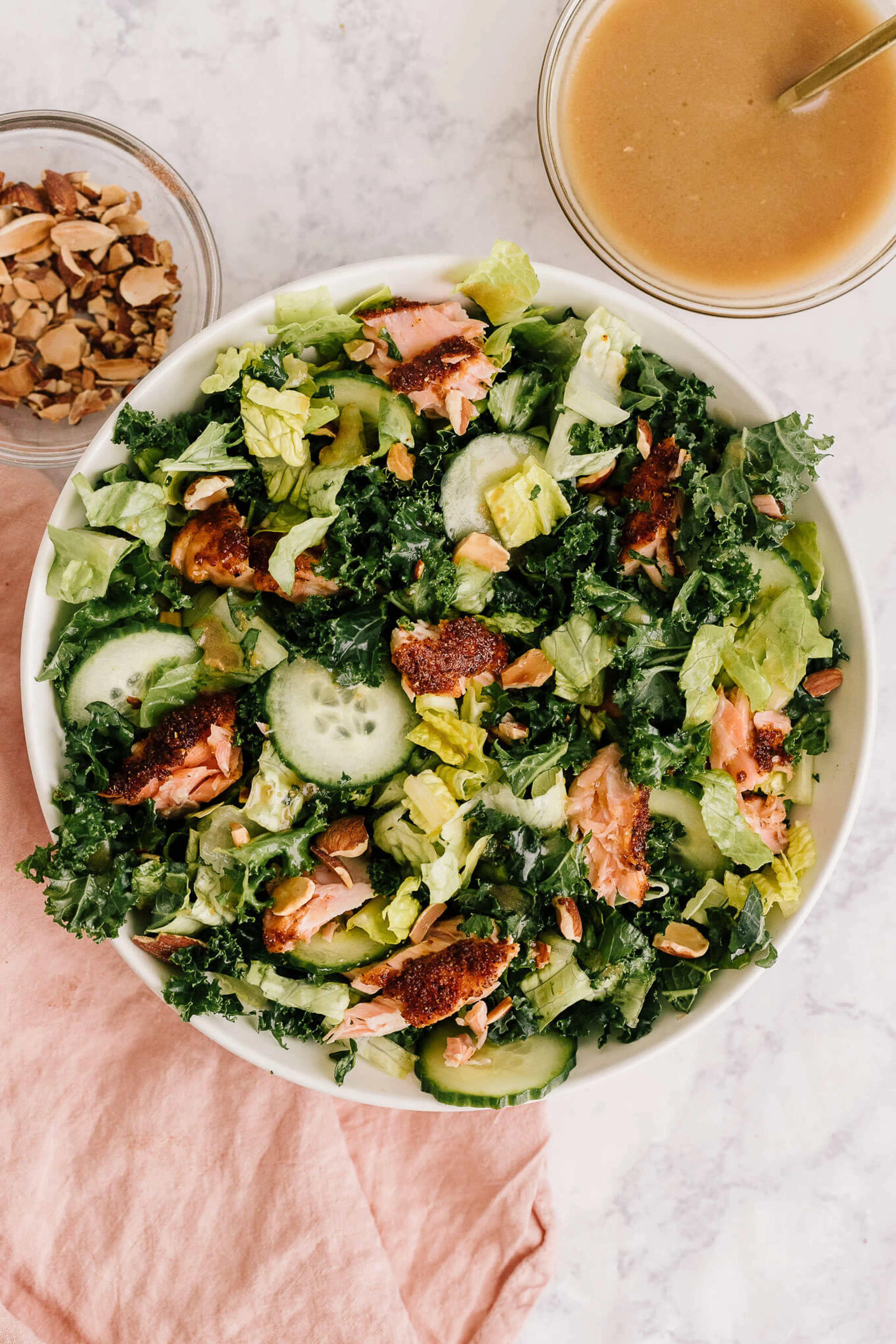 Roasted Salmon Salad with Sesame Ginger Dressing