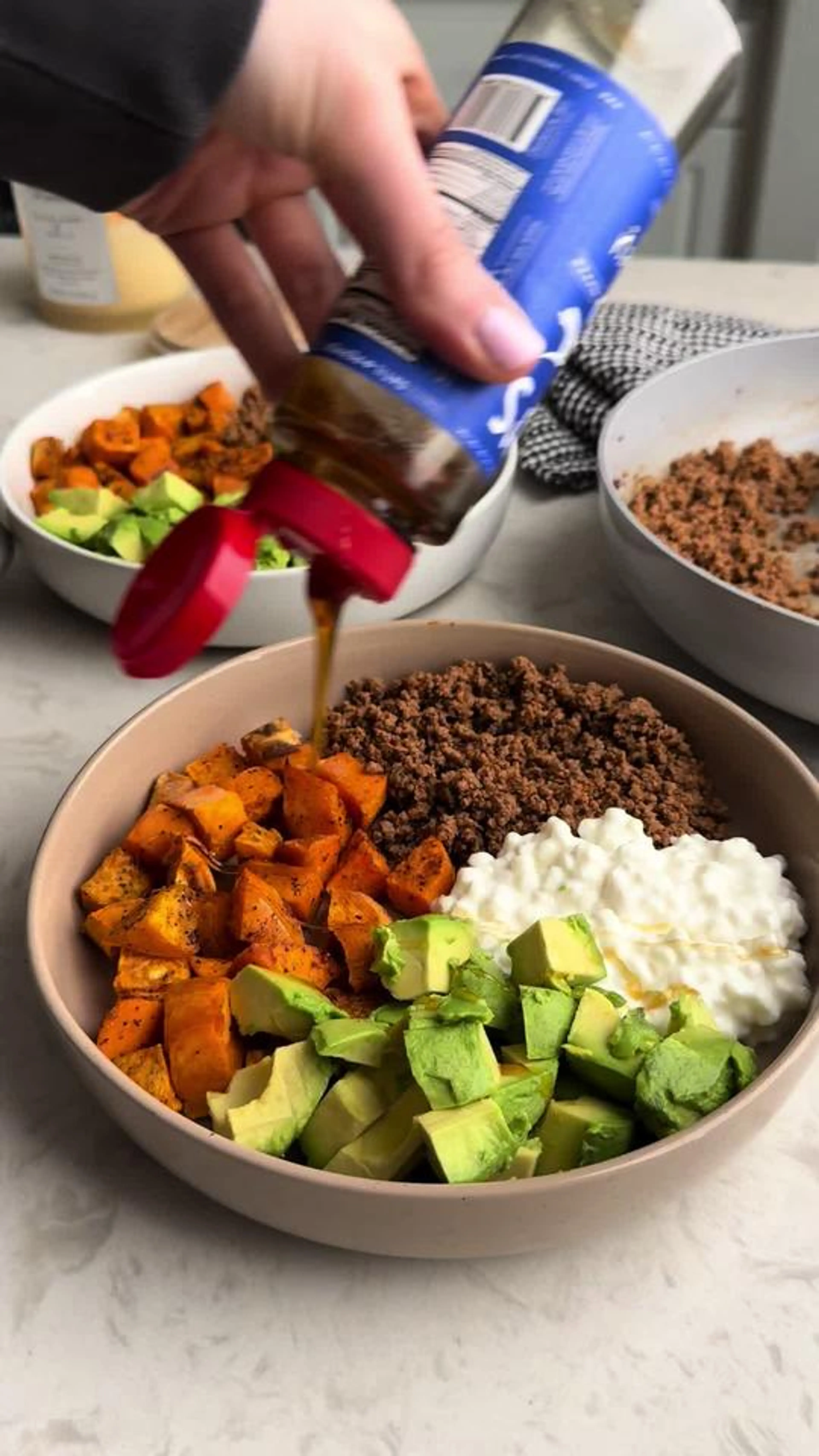 Hot Honey Ground Beef Bowls