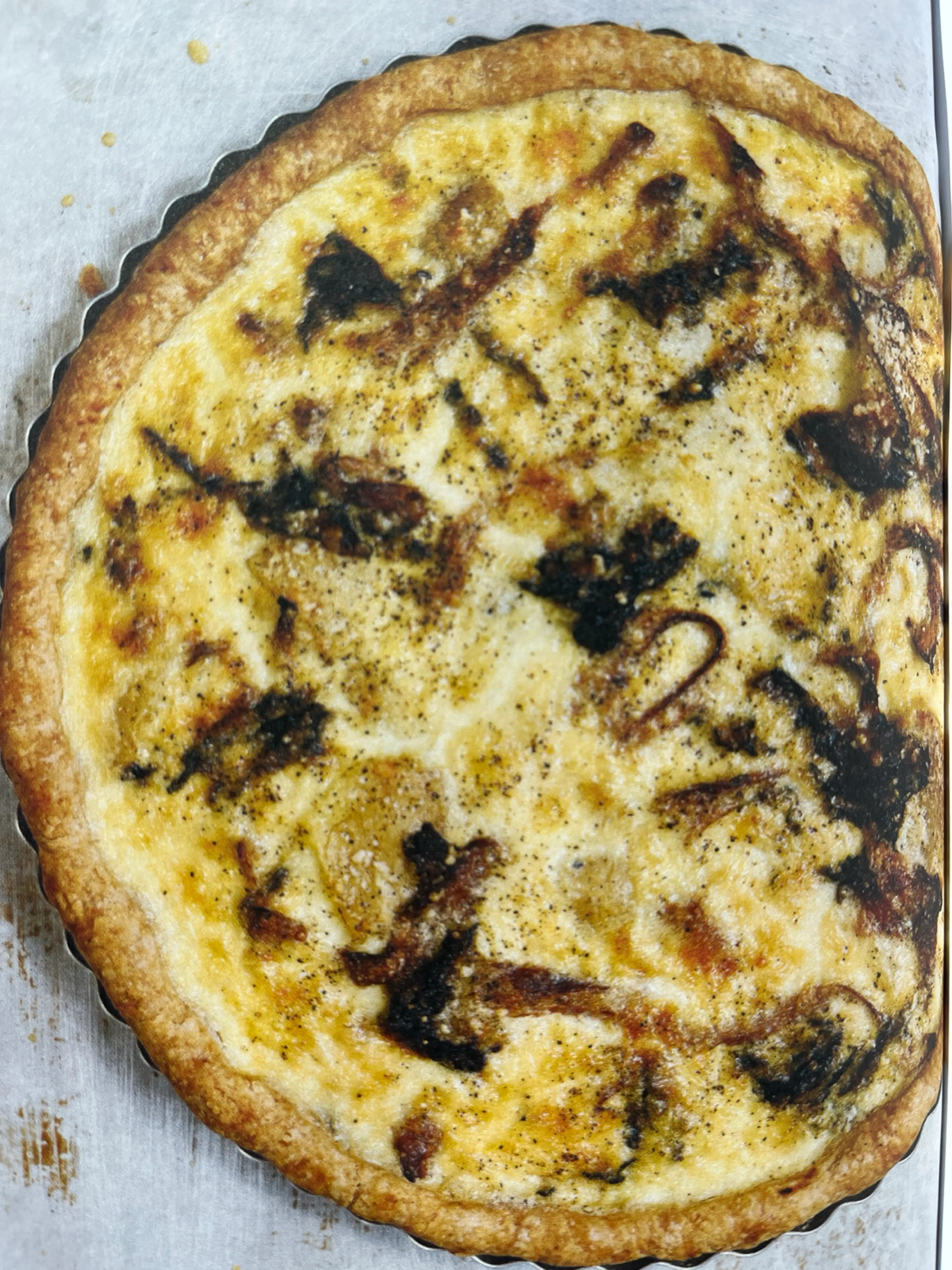 Chanterelles and Kale Quiche in Flaky Pastry
