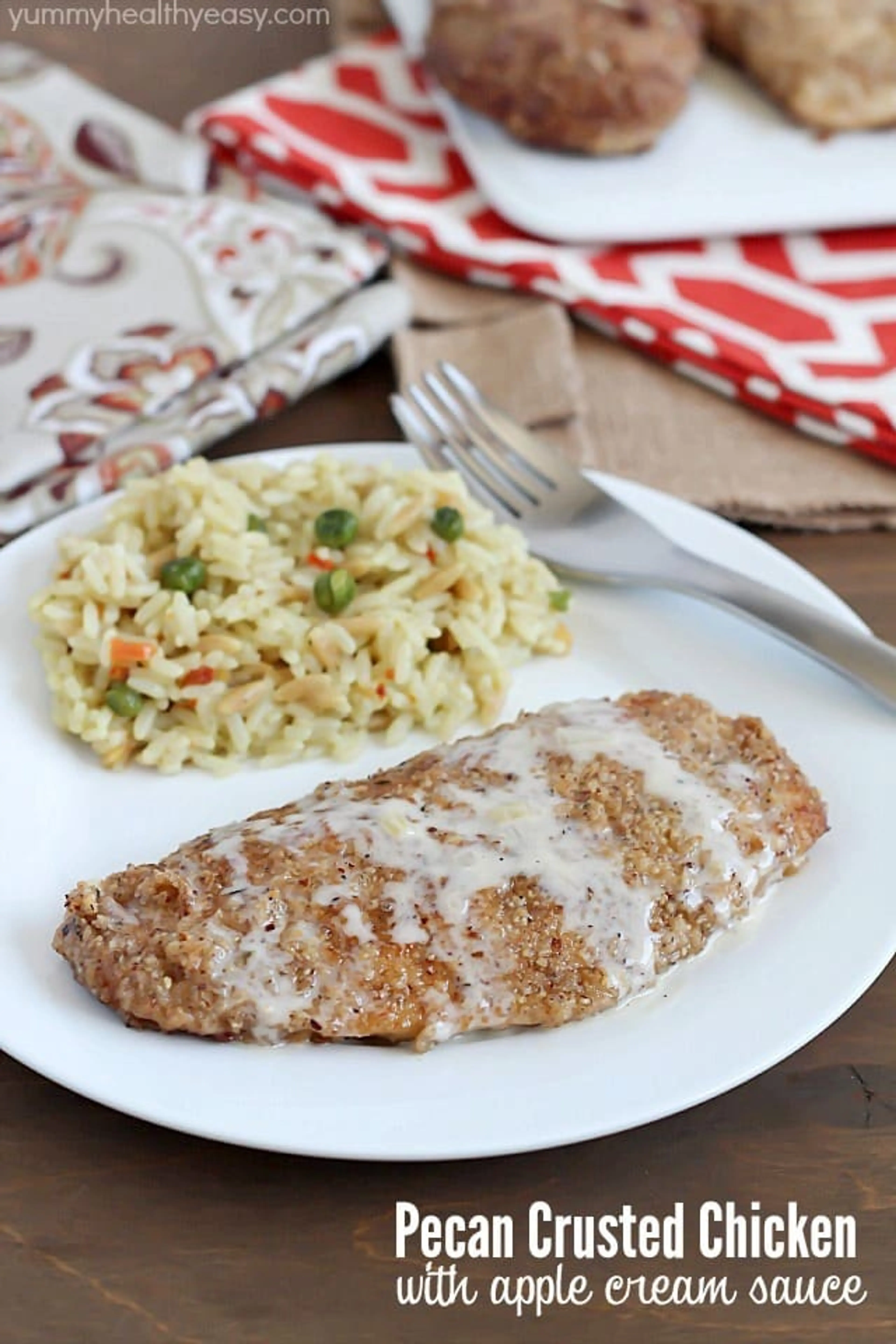 Pecan Crusted Chicken with Apple Cream Sauce