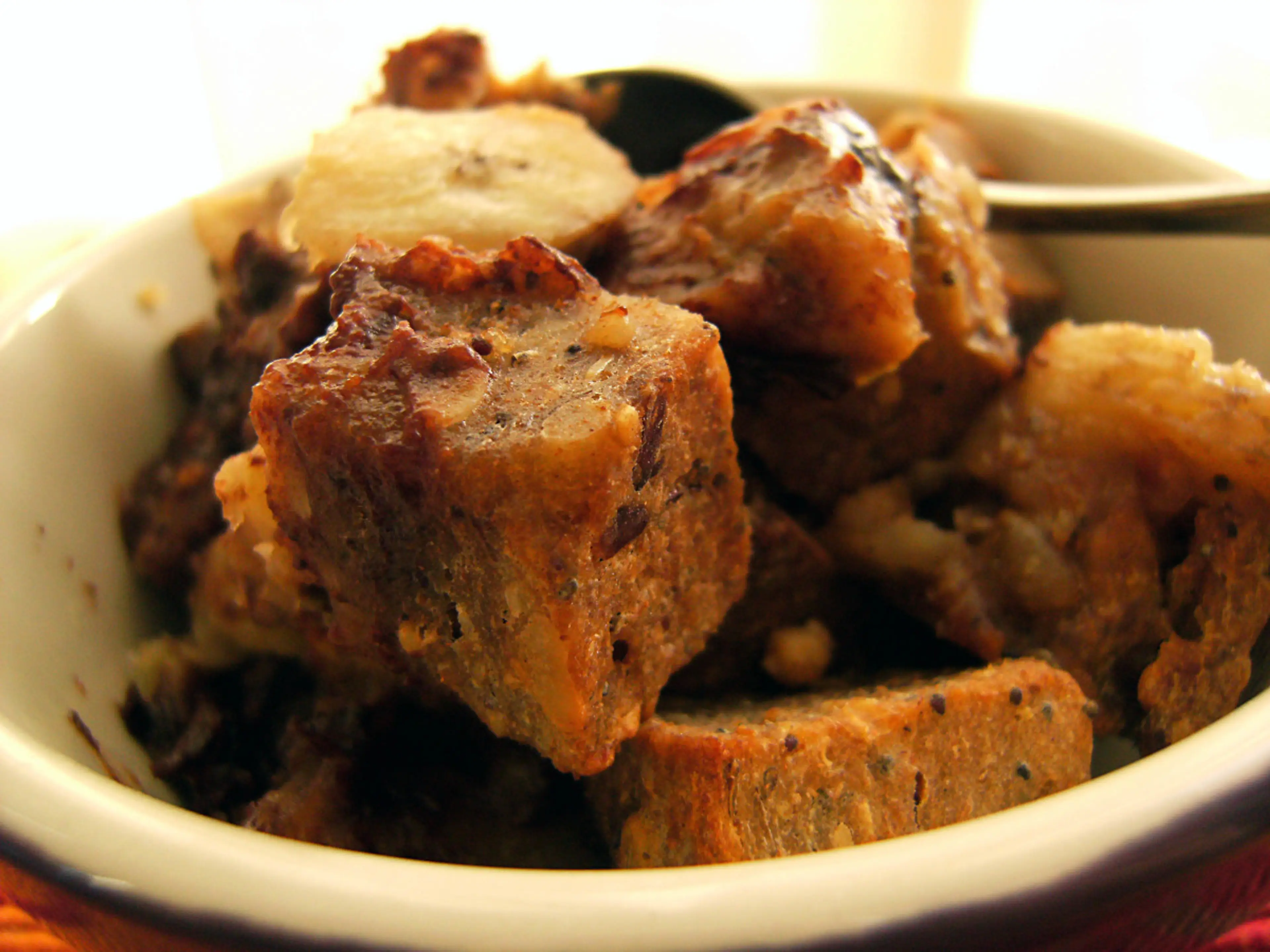 Banana Chocolate Chip Bread Pudding (Vegan)
