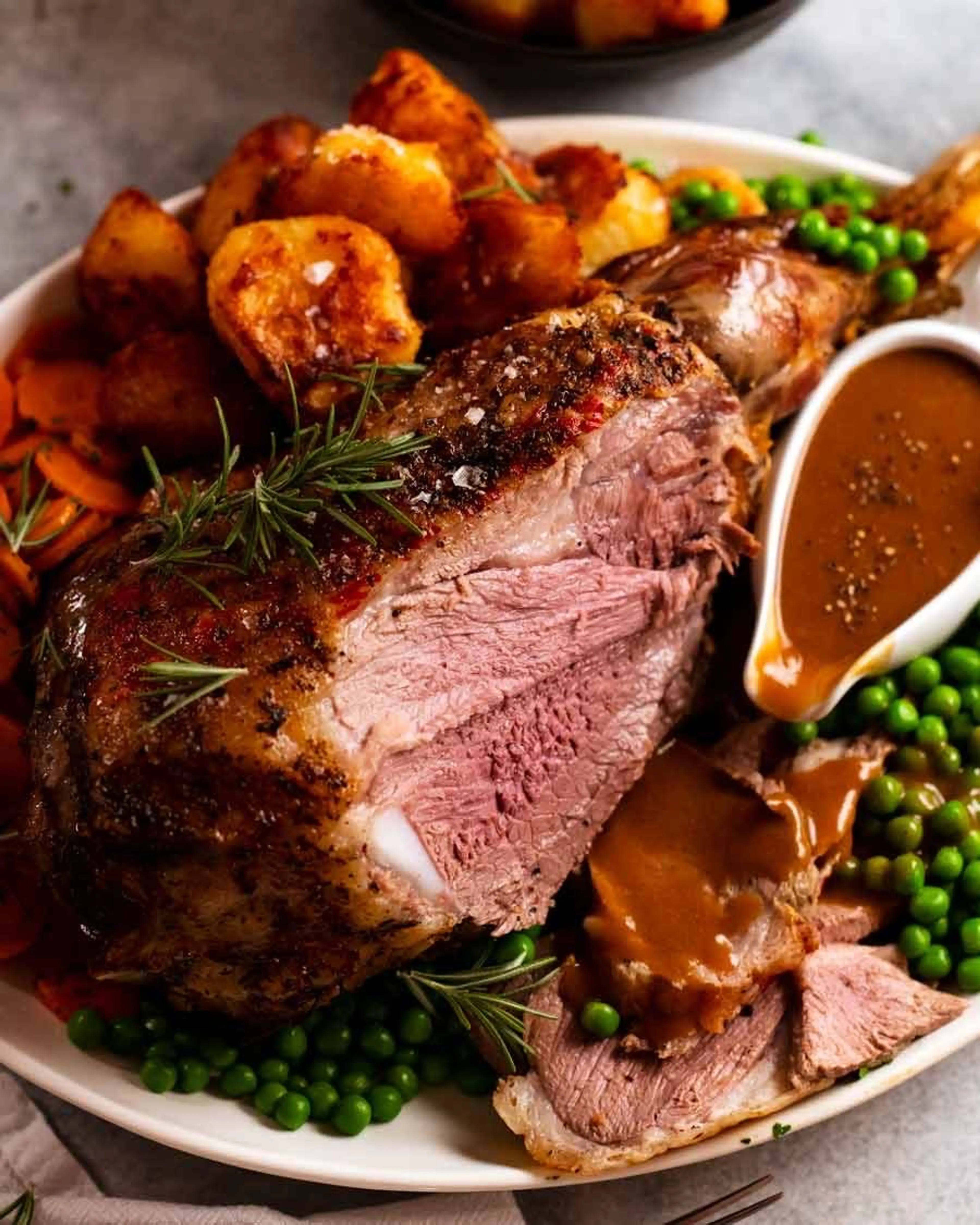 Roast Lamb Leg with Gravy