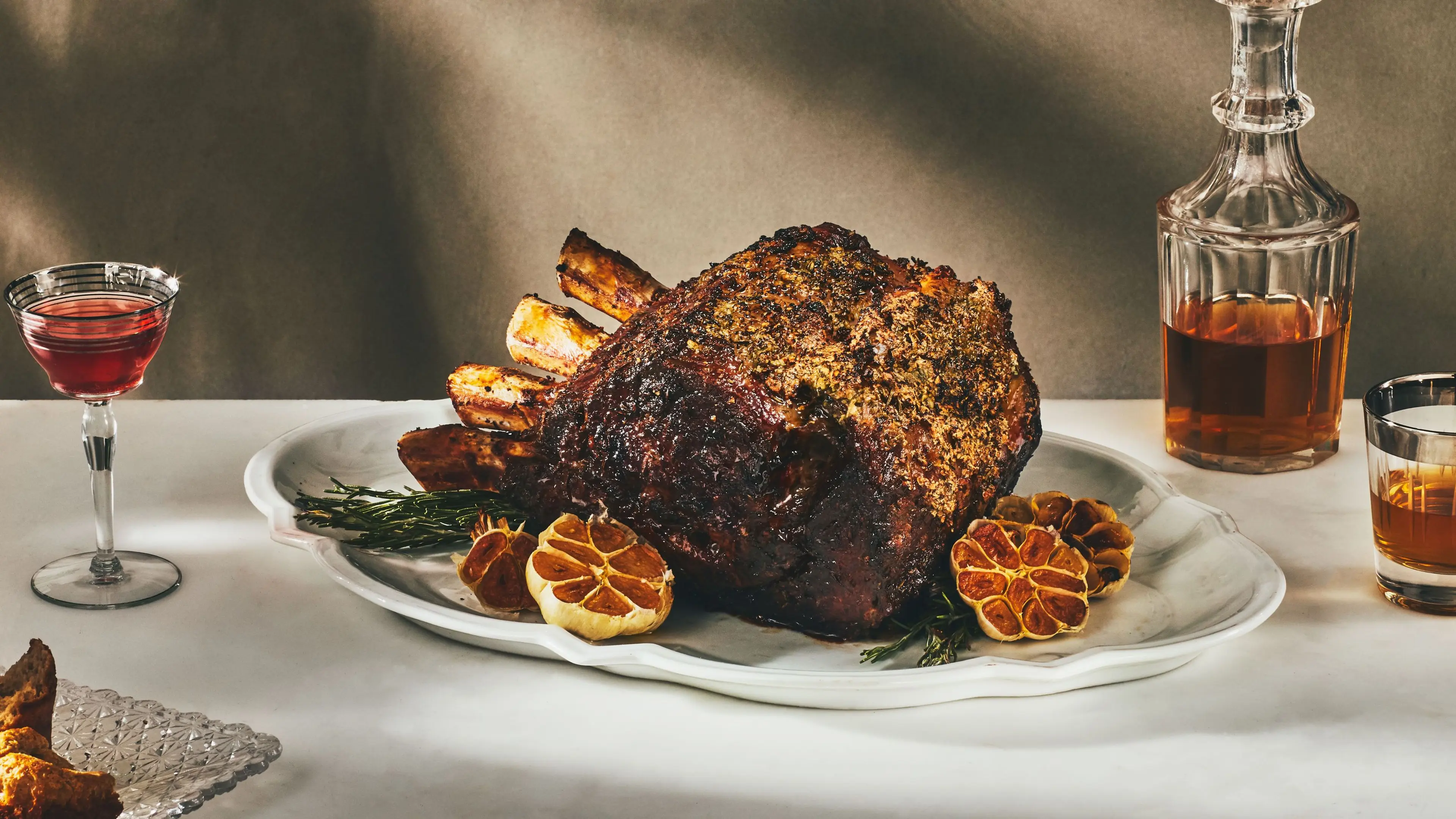 Garlic- and Rosemary-Crusted Beef Rib Roast