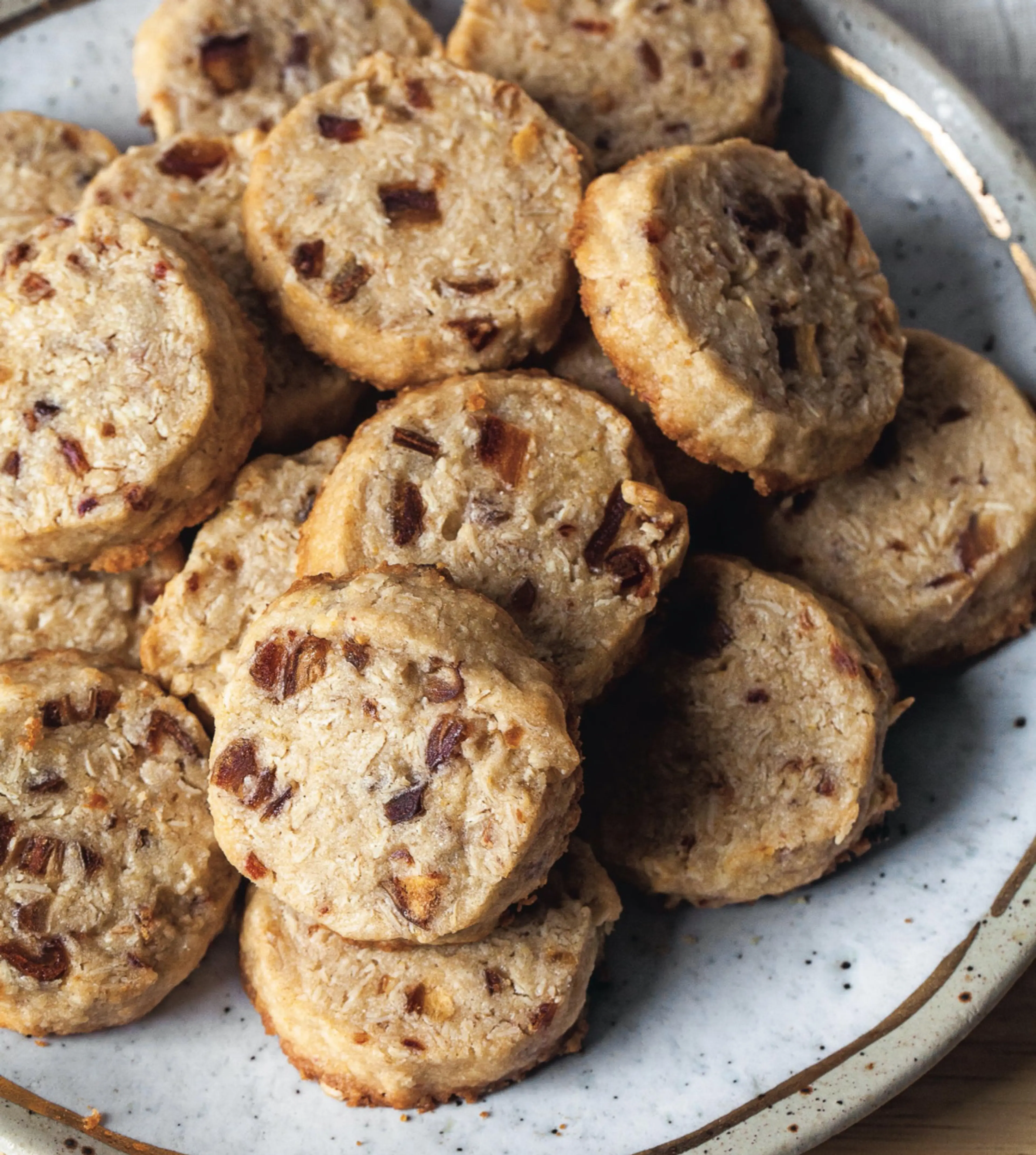 Oatmeal Date (and White Chocolate?) Shortbread Cookie