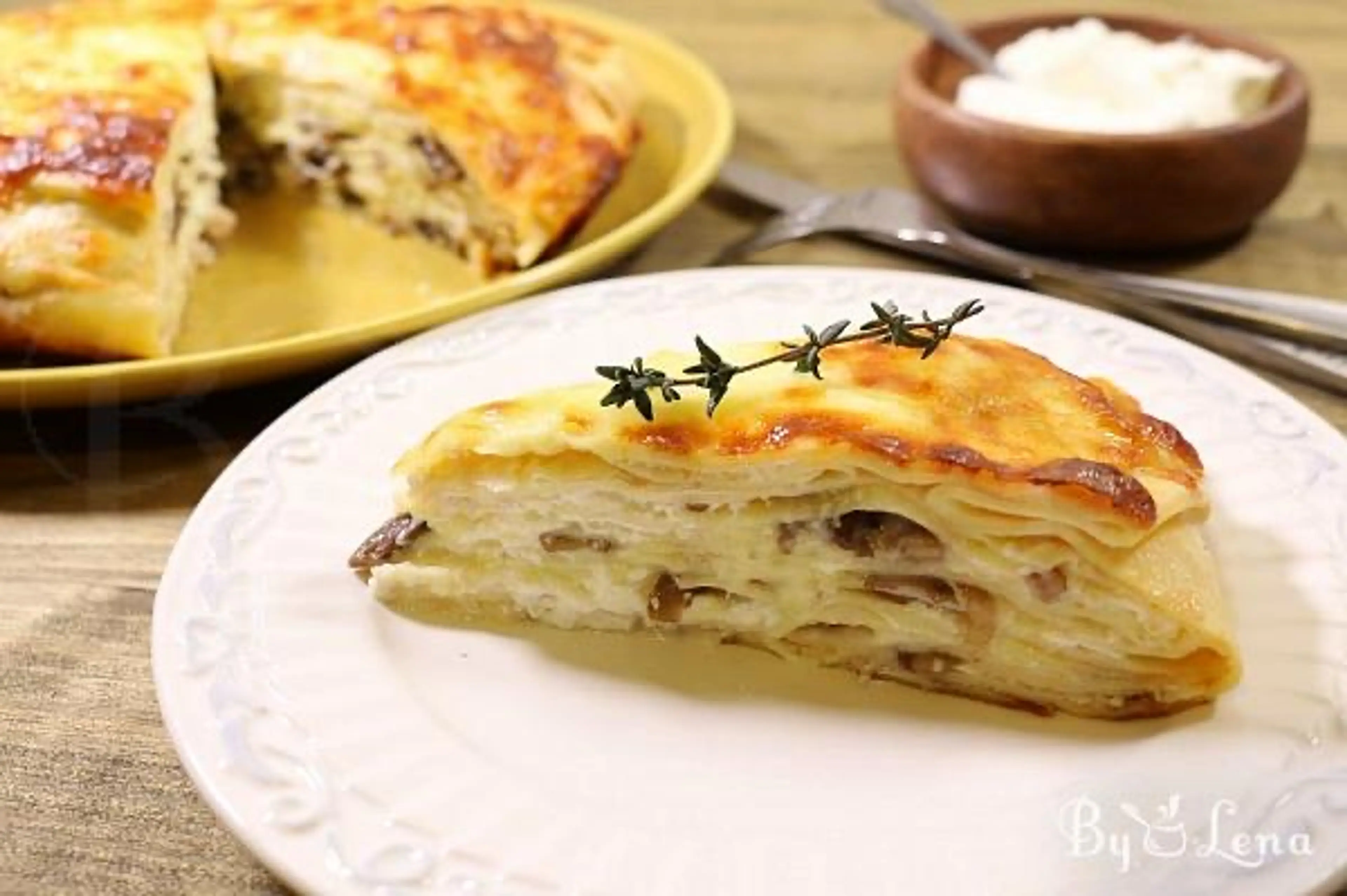 Crepe Lasagna with Mushrooms & Chicken
