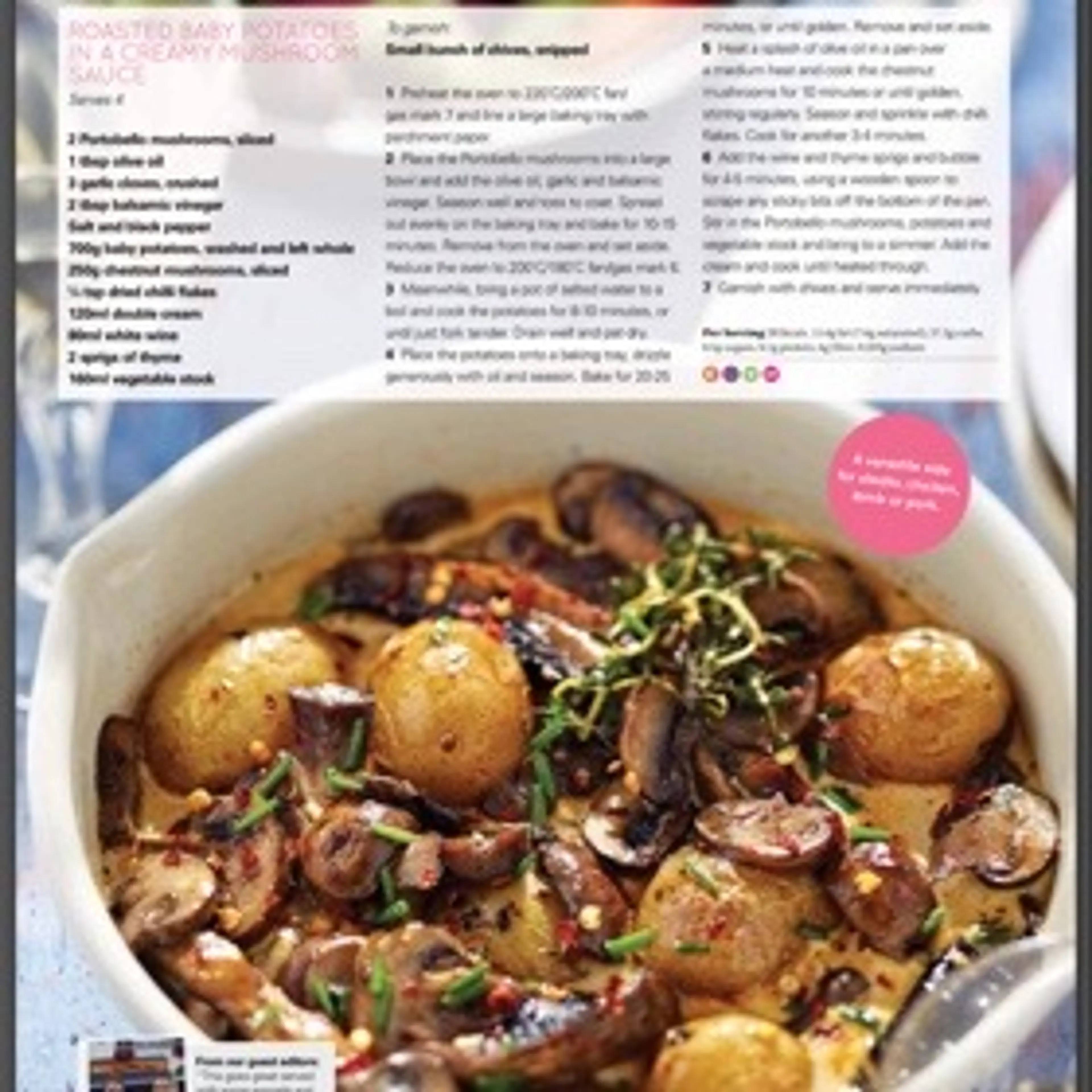ROASTED BABY POTATOES IN A CREAMY MUSHROOM SAUCE
