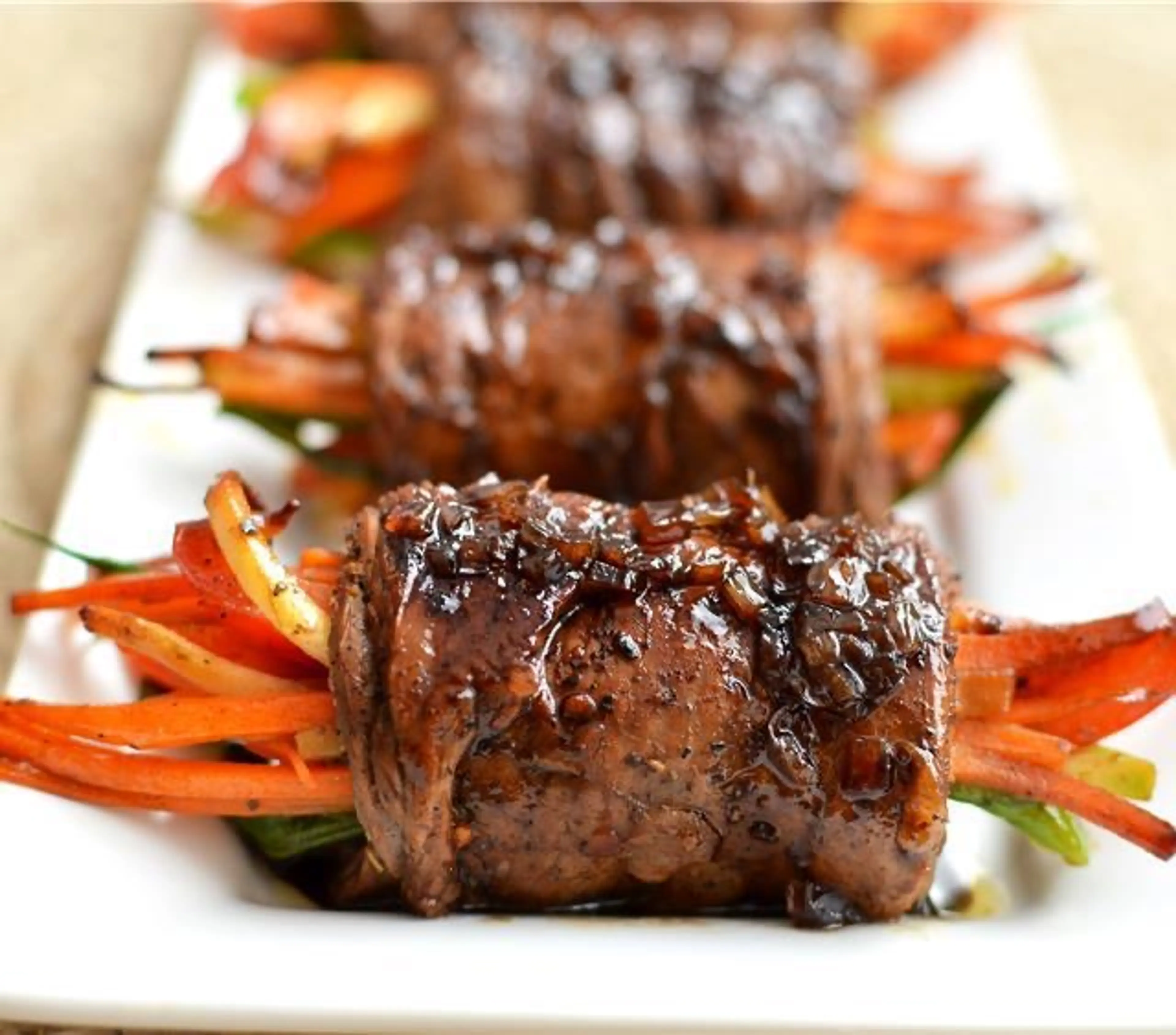 Balsamic Glazed Steak Rolls