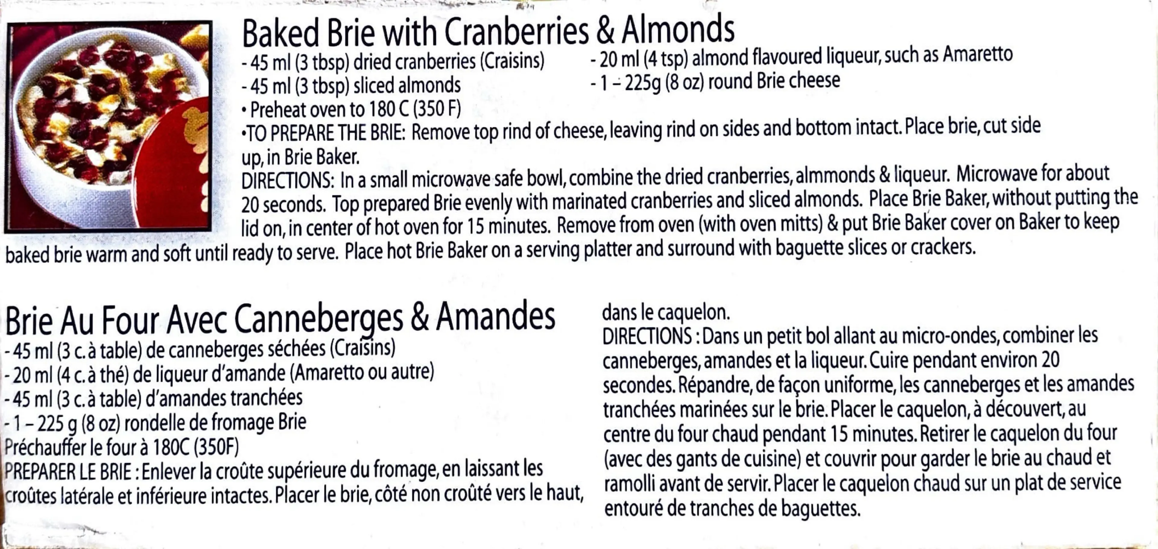 Baked Brie with Cranberries & Almonds