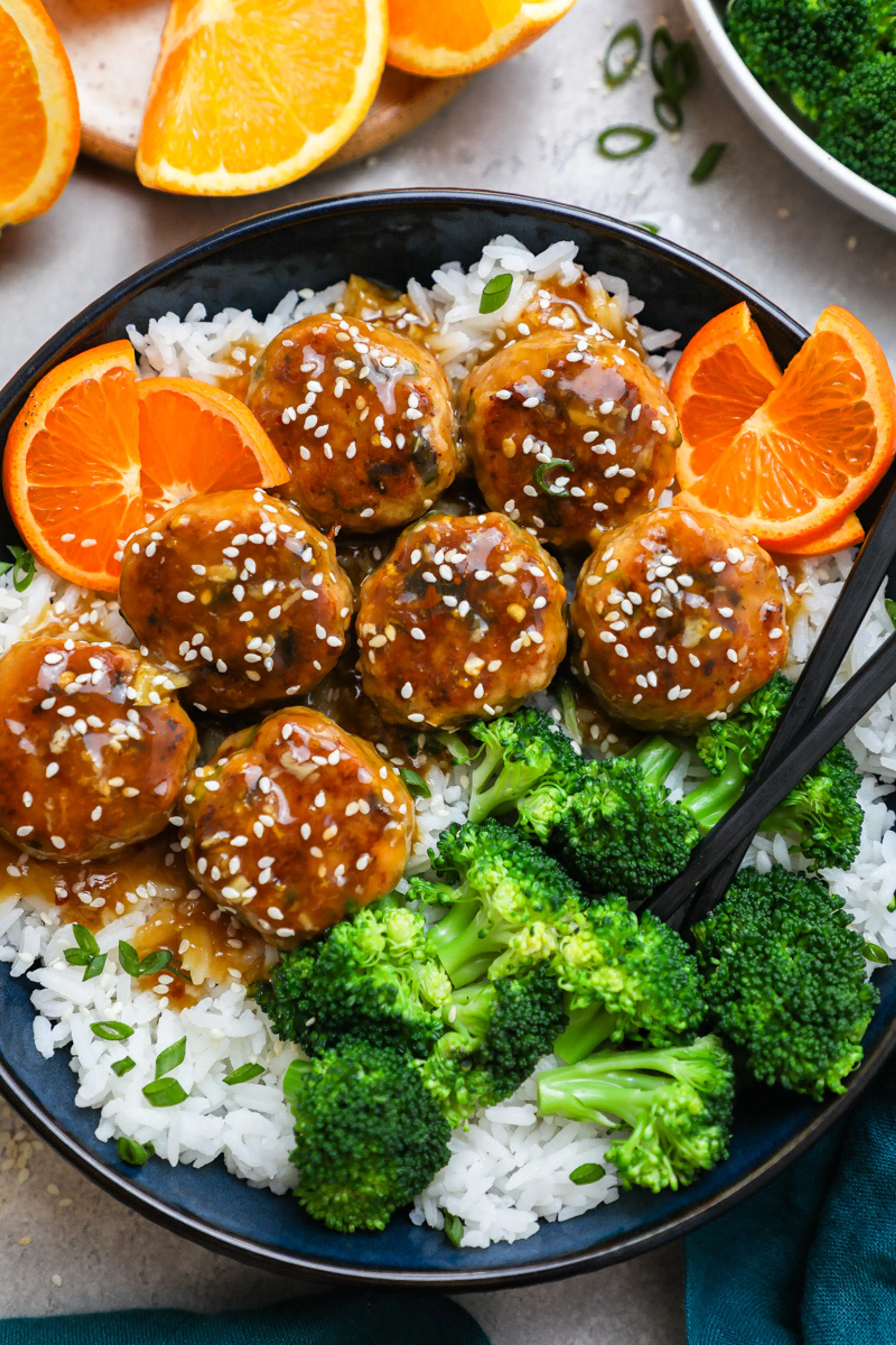 Sticky Honey Orange Chicken Meatballs