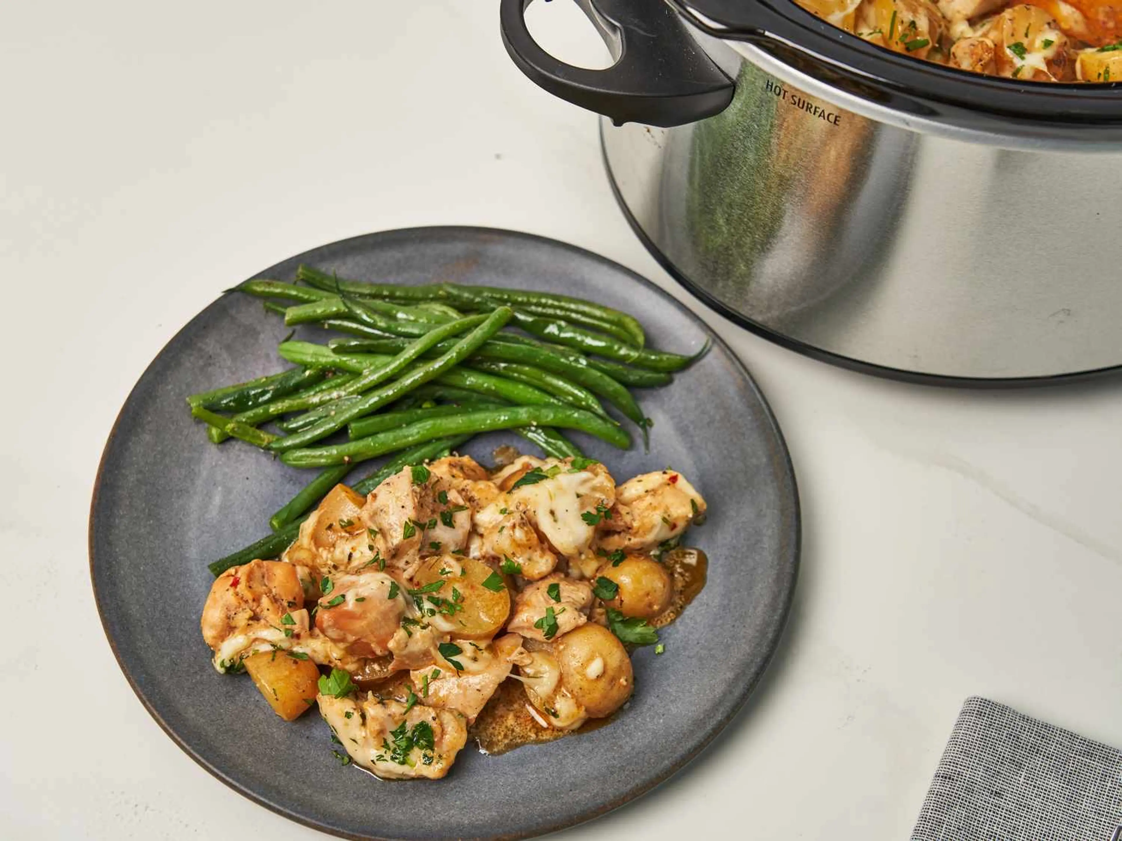 Slow Cooker Parmesan Garlic Chicken and Potatoes