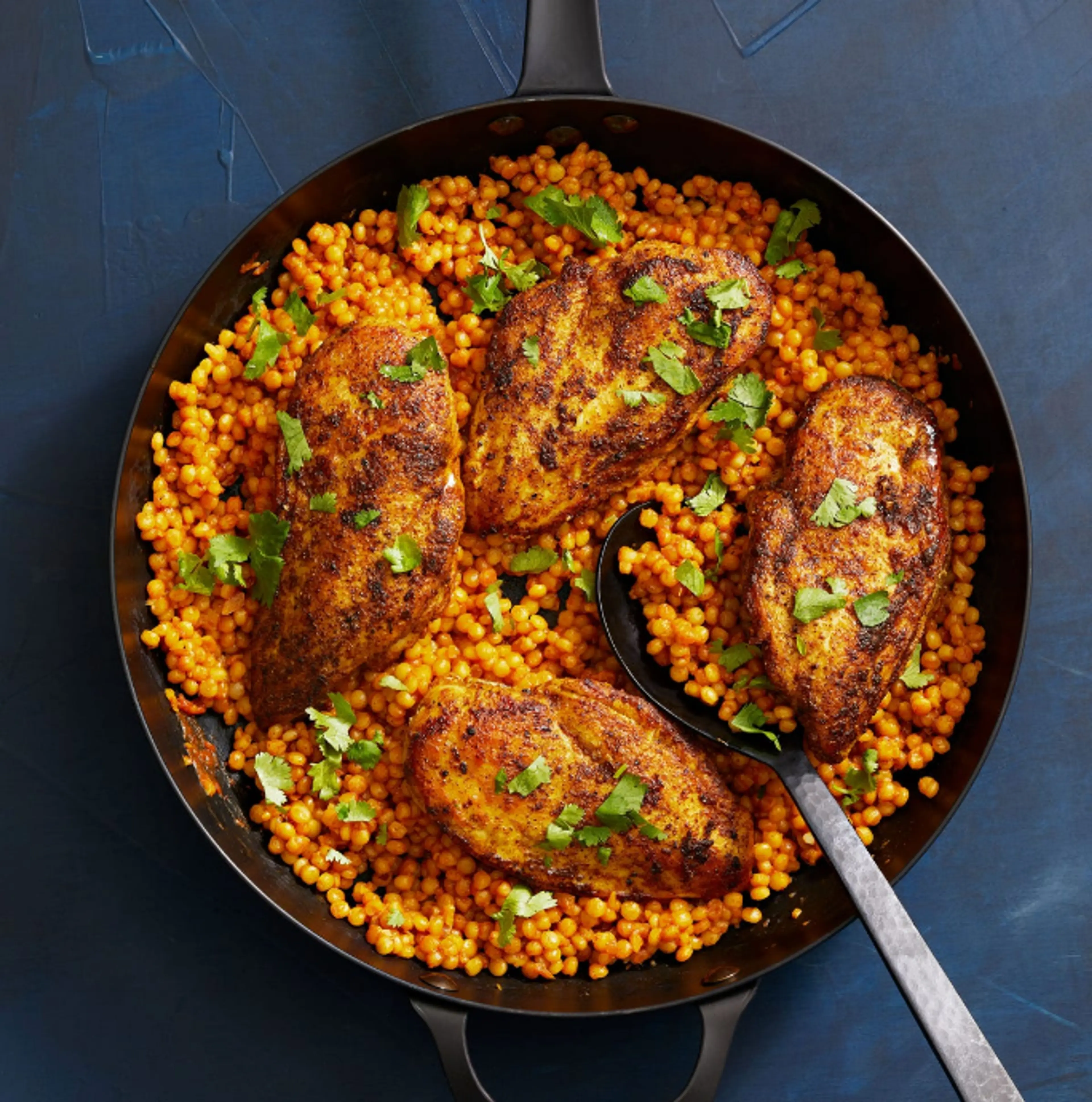Moroccan-Spiced Skillet Chicken and Couscous
