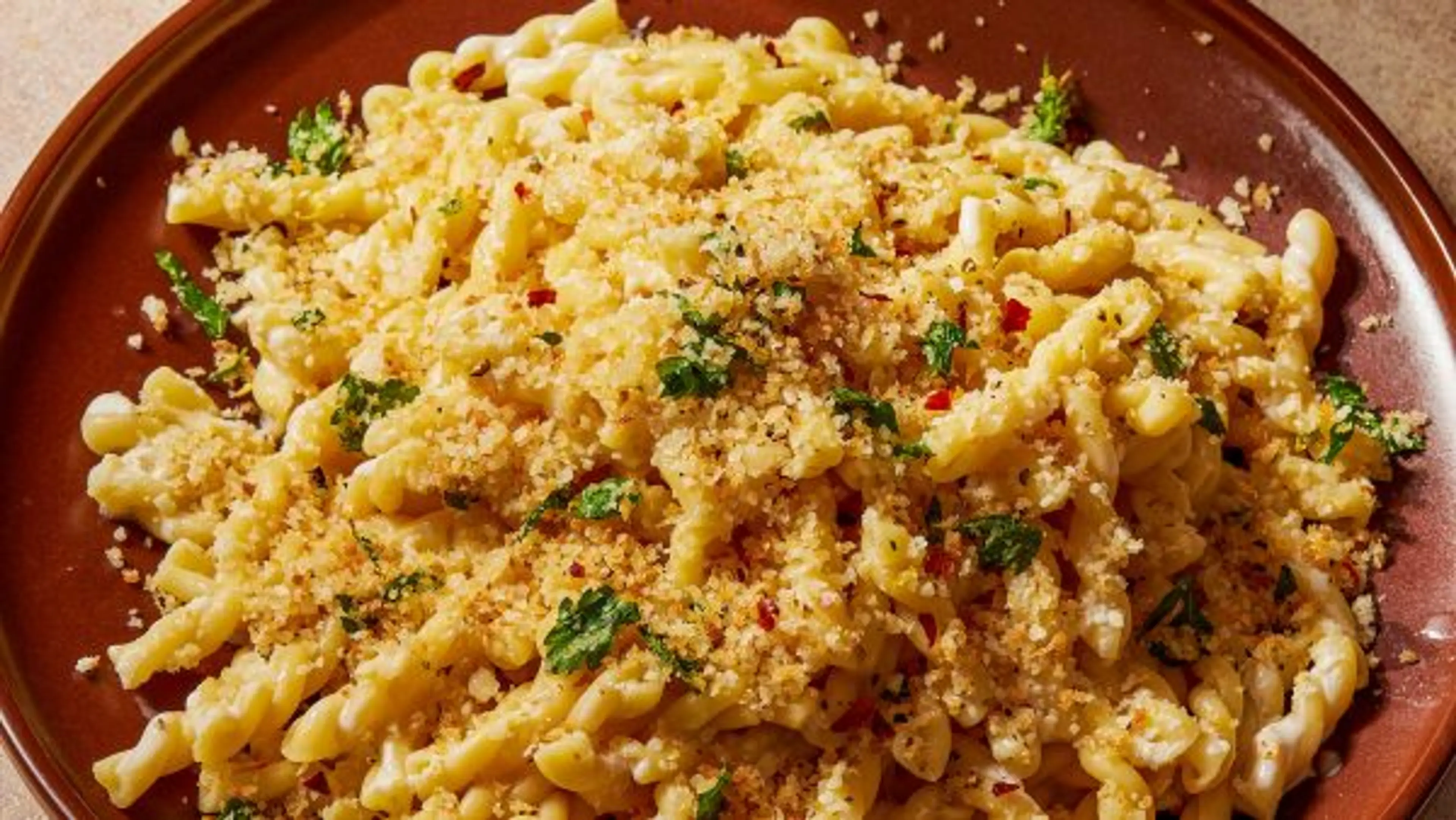 Pasta with Parsley, Garlic and Parmesan Breadcrumbs