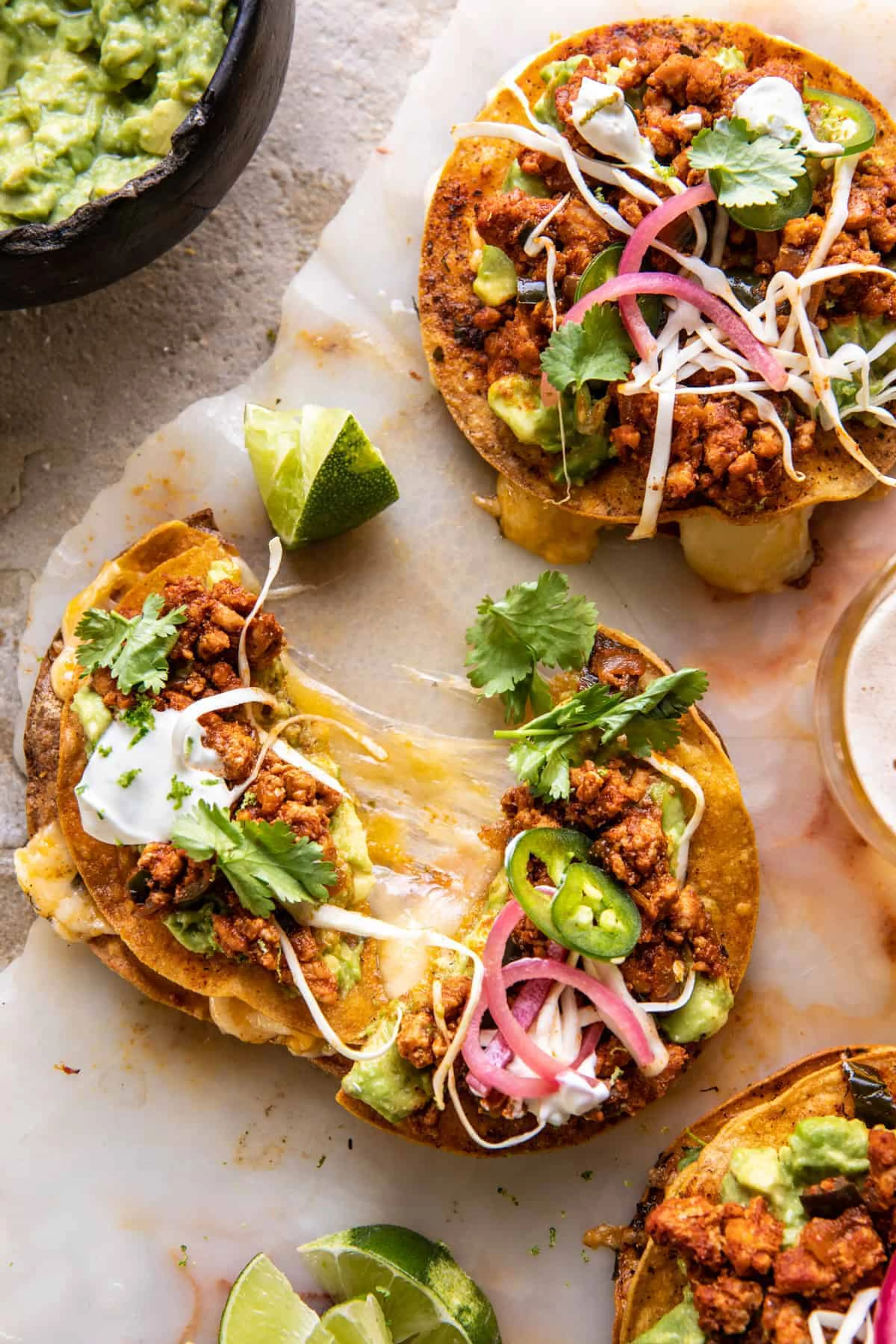 Cool Ranch Chicken Tostadadillas with Honey Lime Crema