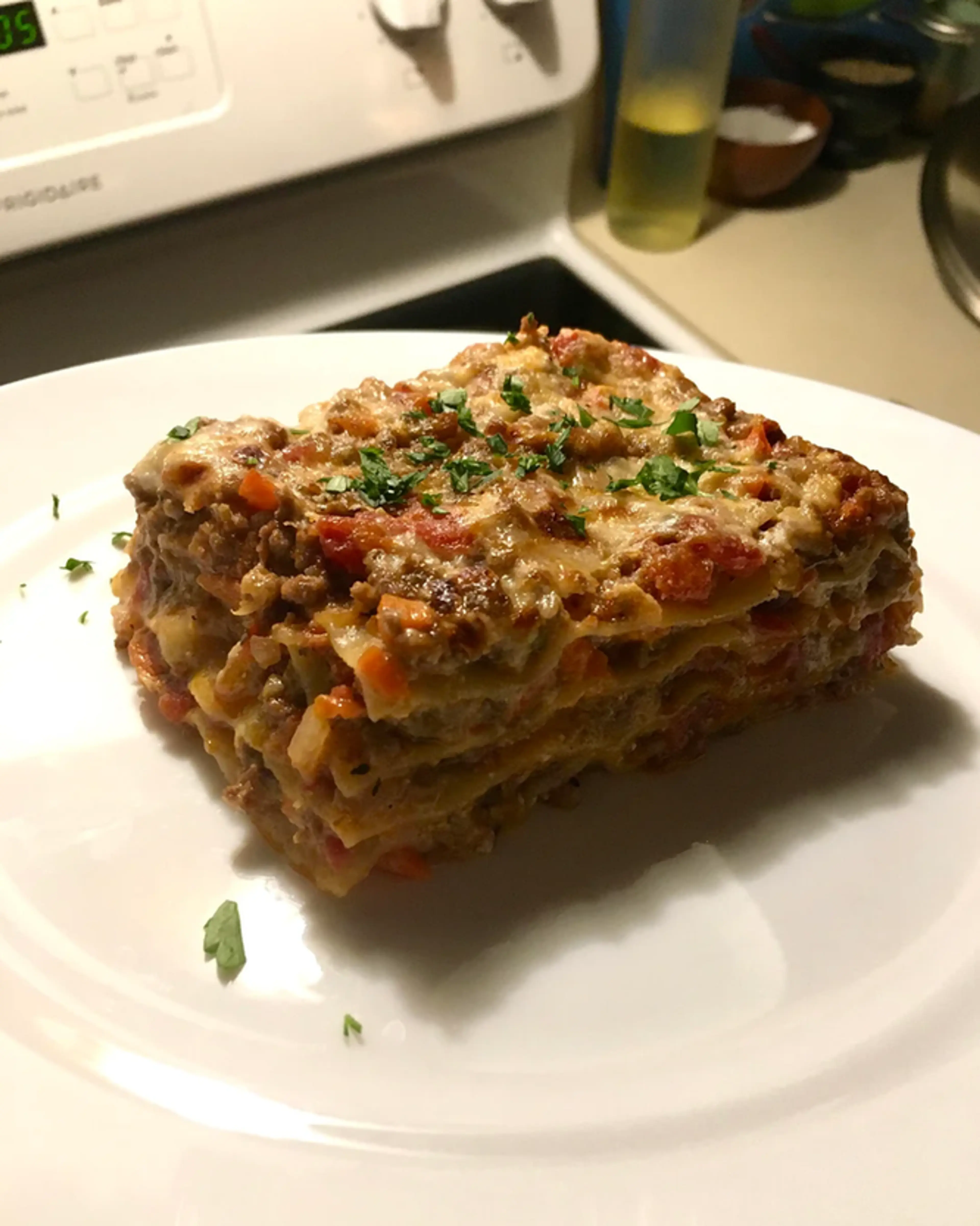 Lasagna with Meat Sauce and Béchamel Ricotta Filling