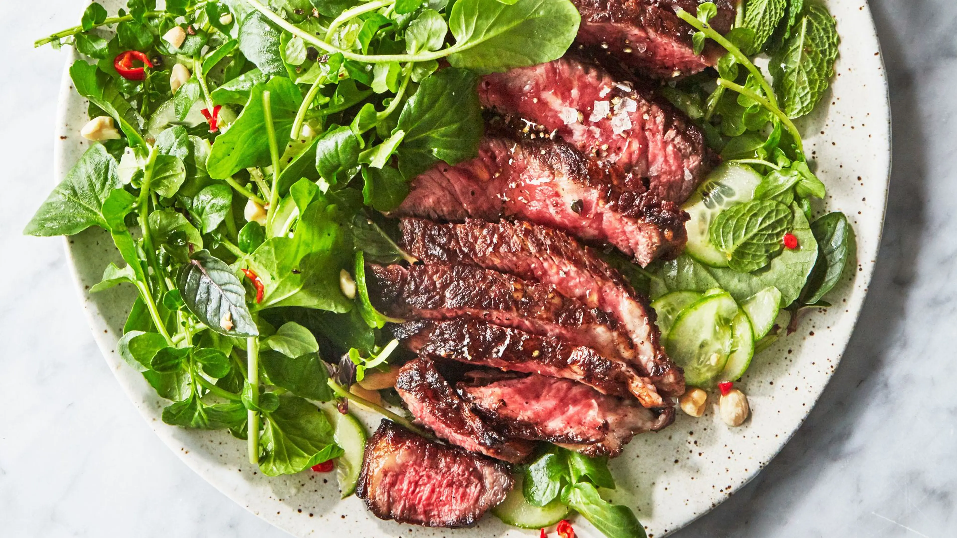 Steak with Watercress Salad and Chile-Lime Dressing