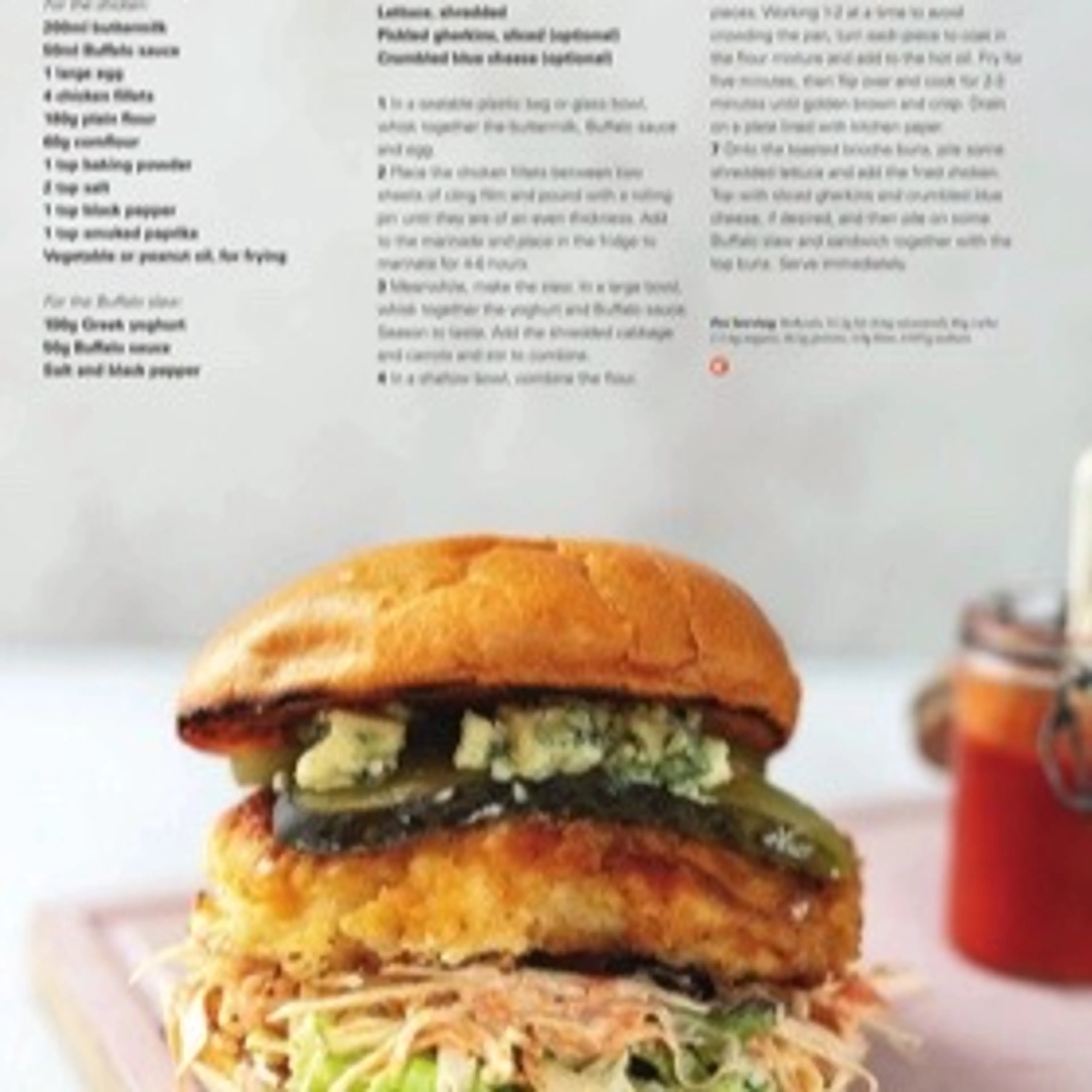 Fried chicken burgers with Buffalo slaw