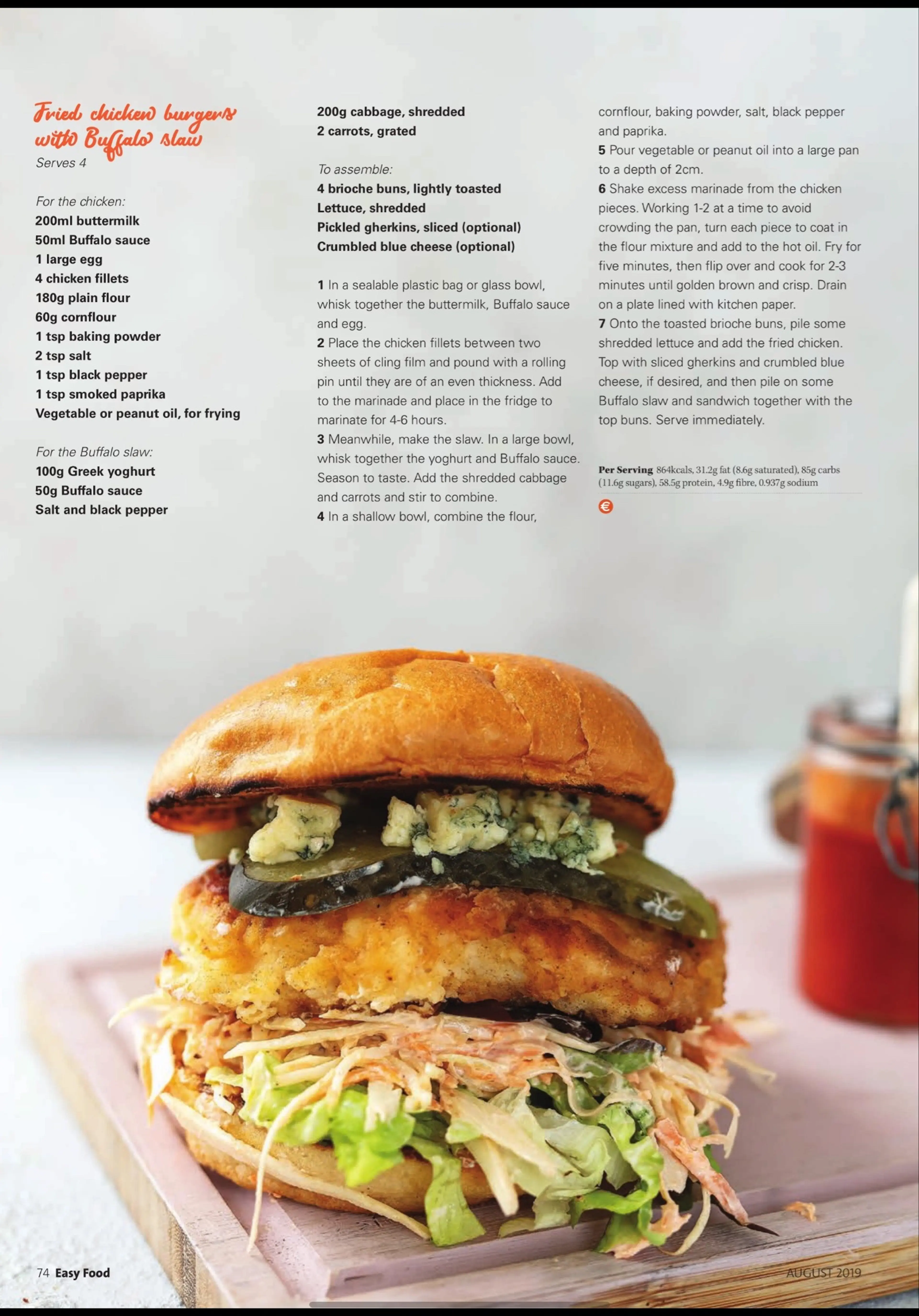 Fried chicken burgers with Buffalo slaw