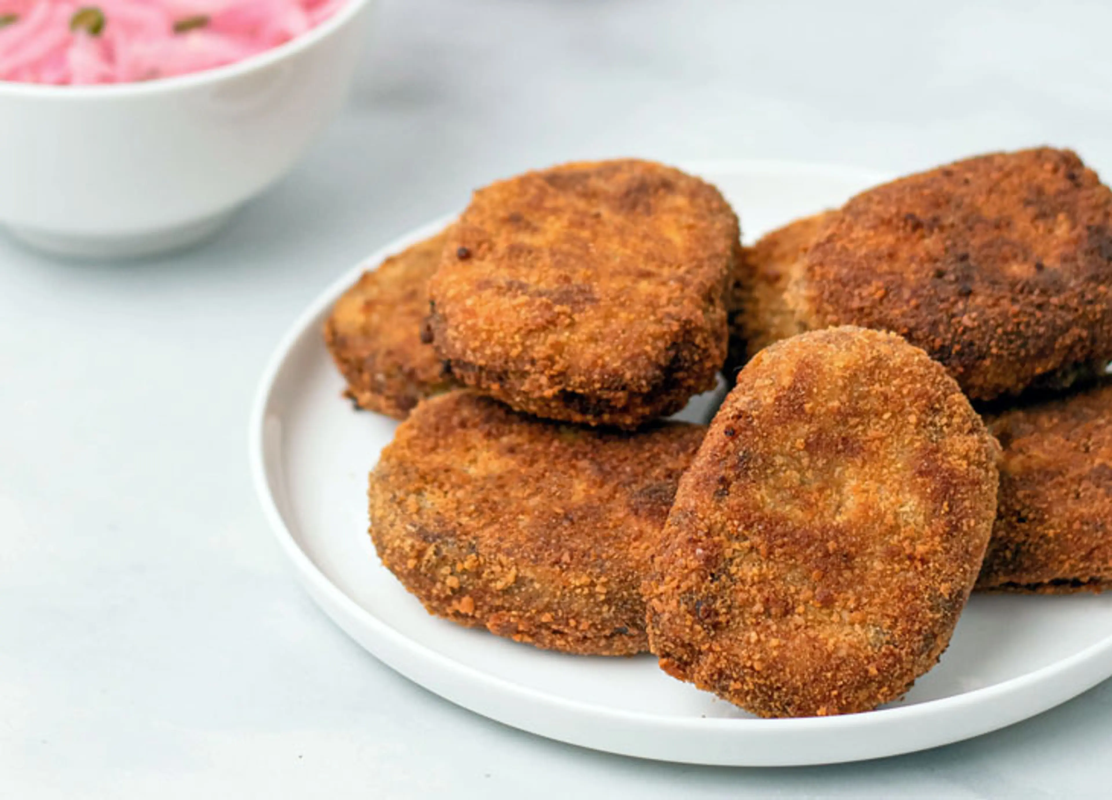 Instant Pot Kerala Ground Meat Cutlets with Pickled Onions