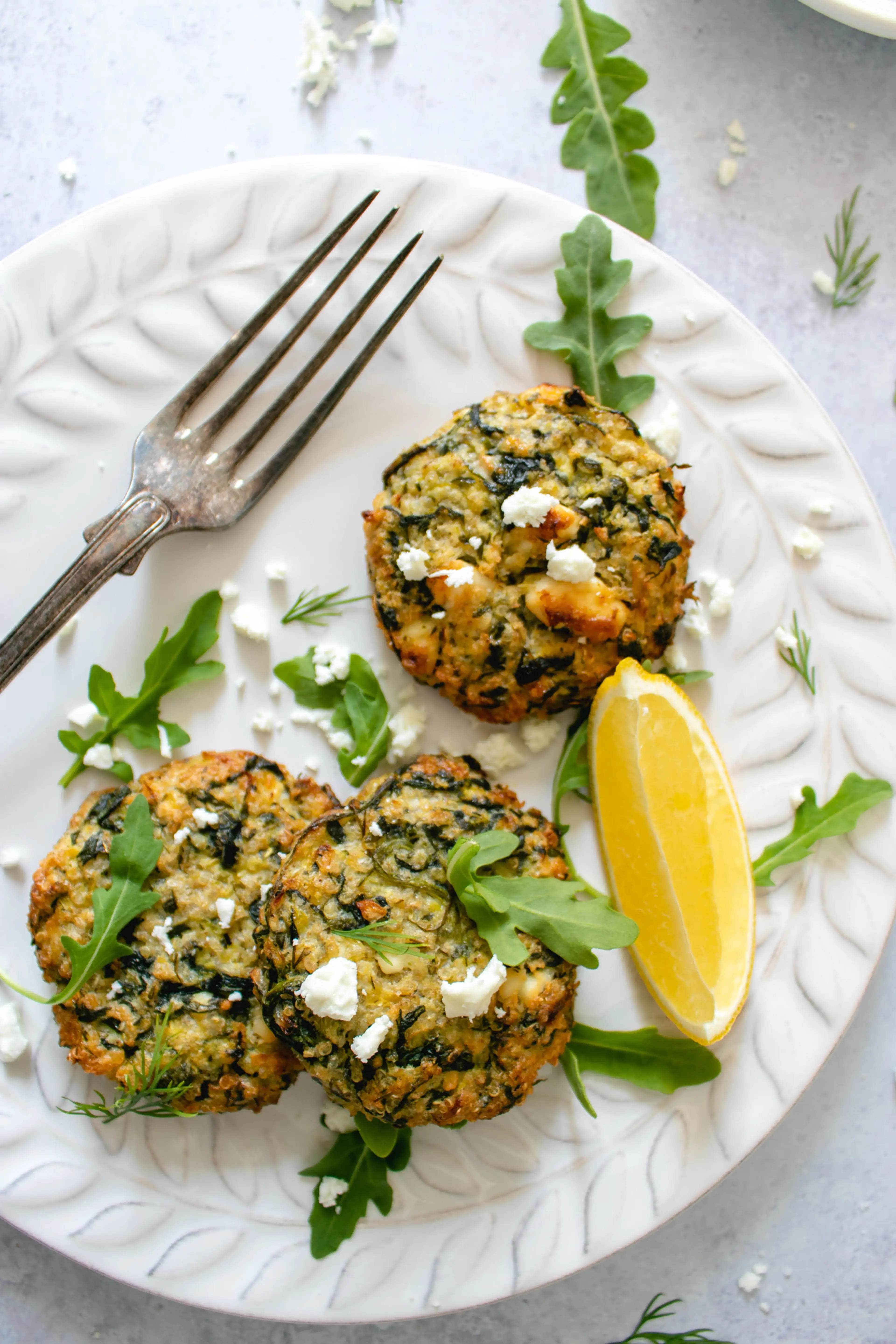 Baked Greek Zucchini and Quinoa Fritters