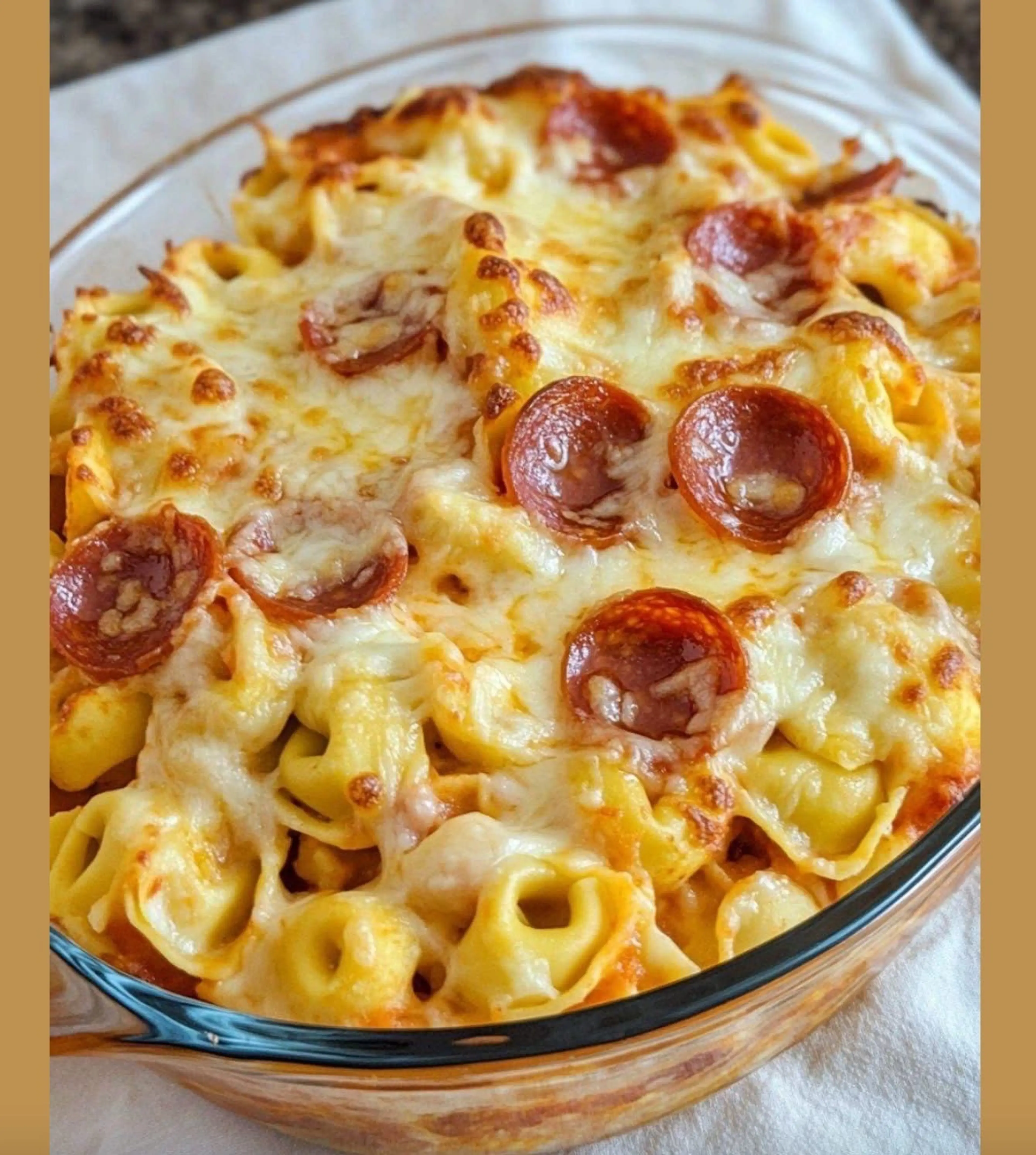 Cheese Tortellini Pepperoni Pizza Casserole
