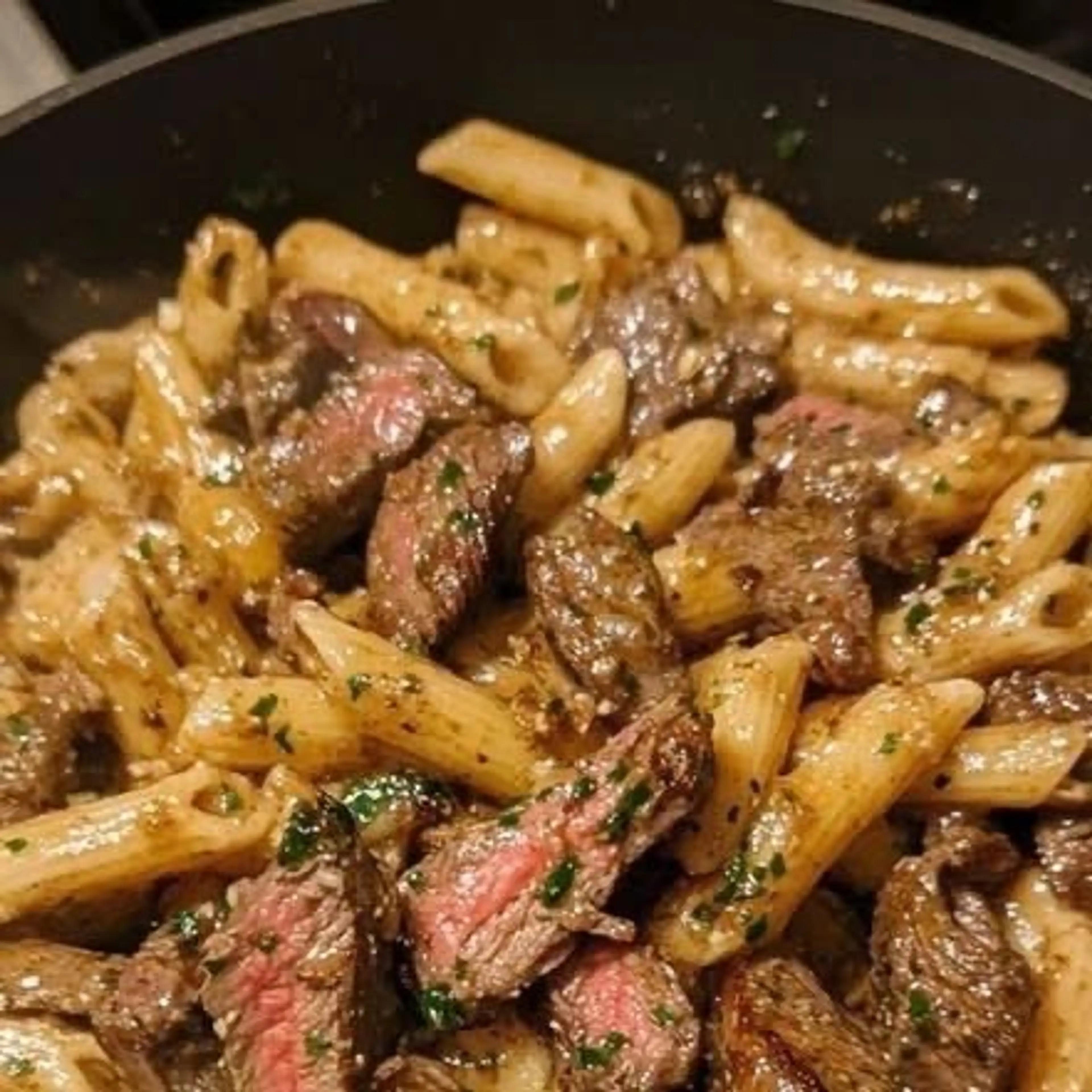 Steak Pasta Recipe (creamy Garlic Style