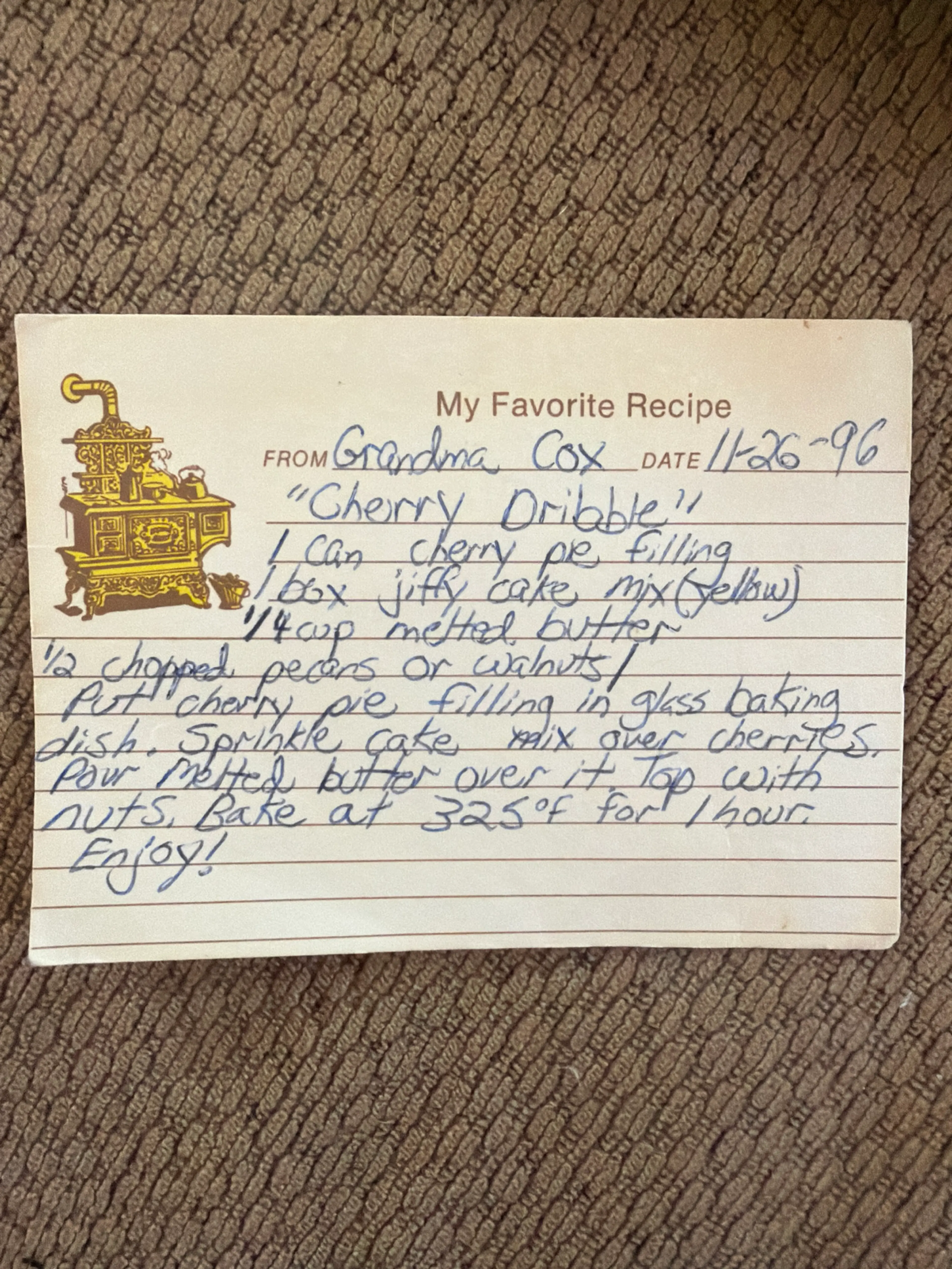 Grandma Cox Cherry Dribble