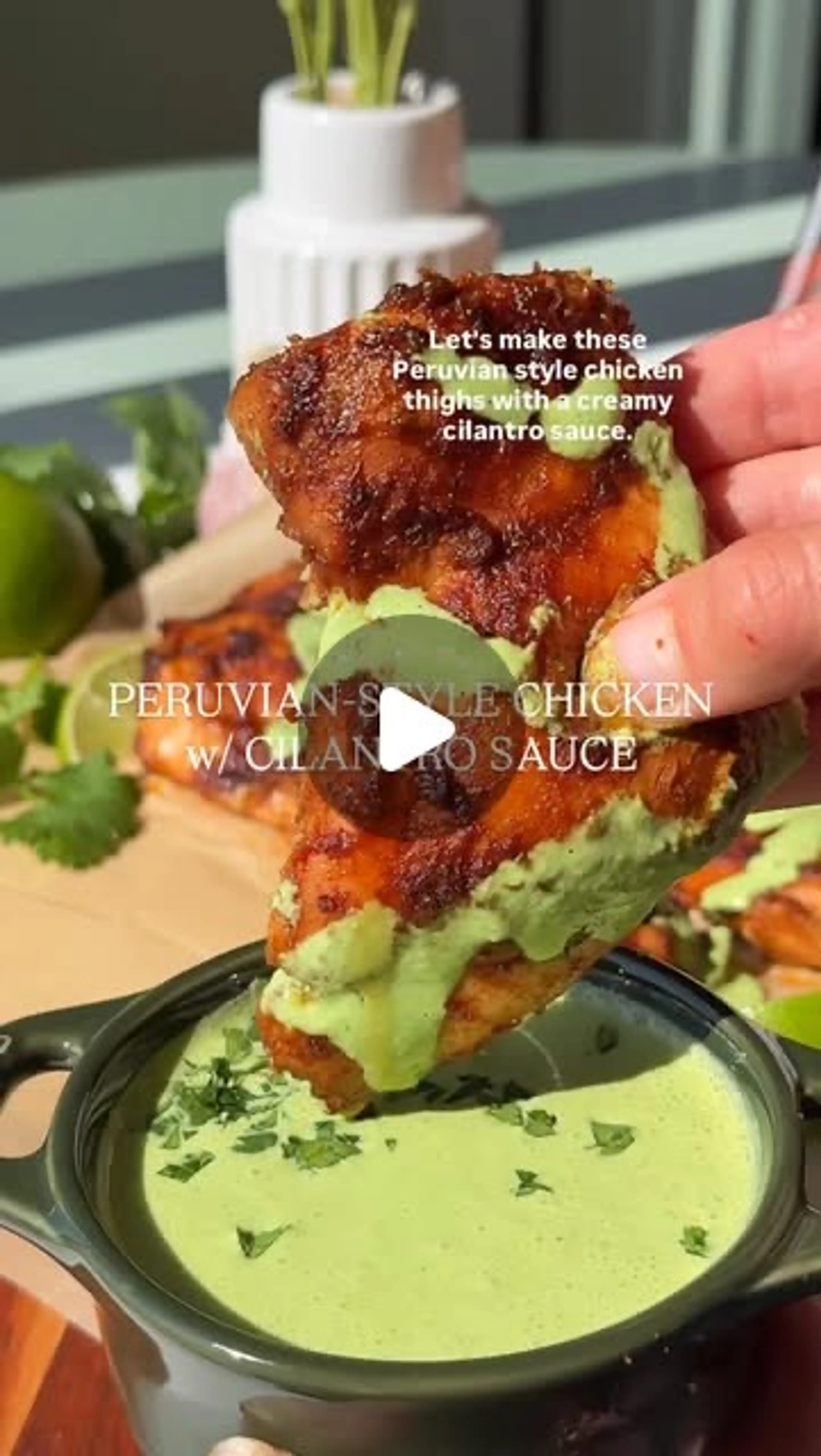 Peruvian-style Chicken with Creamy Cilantro Sauce