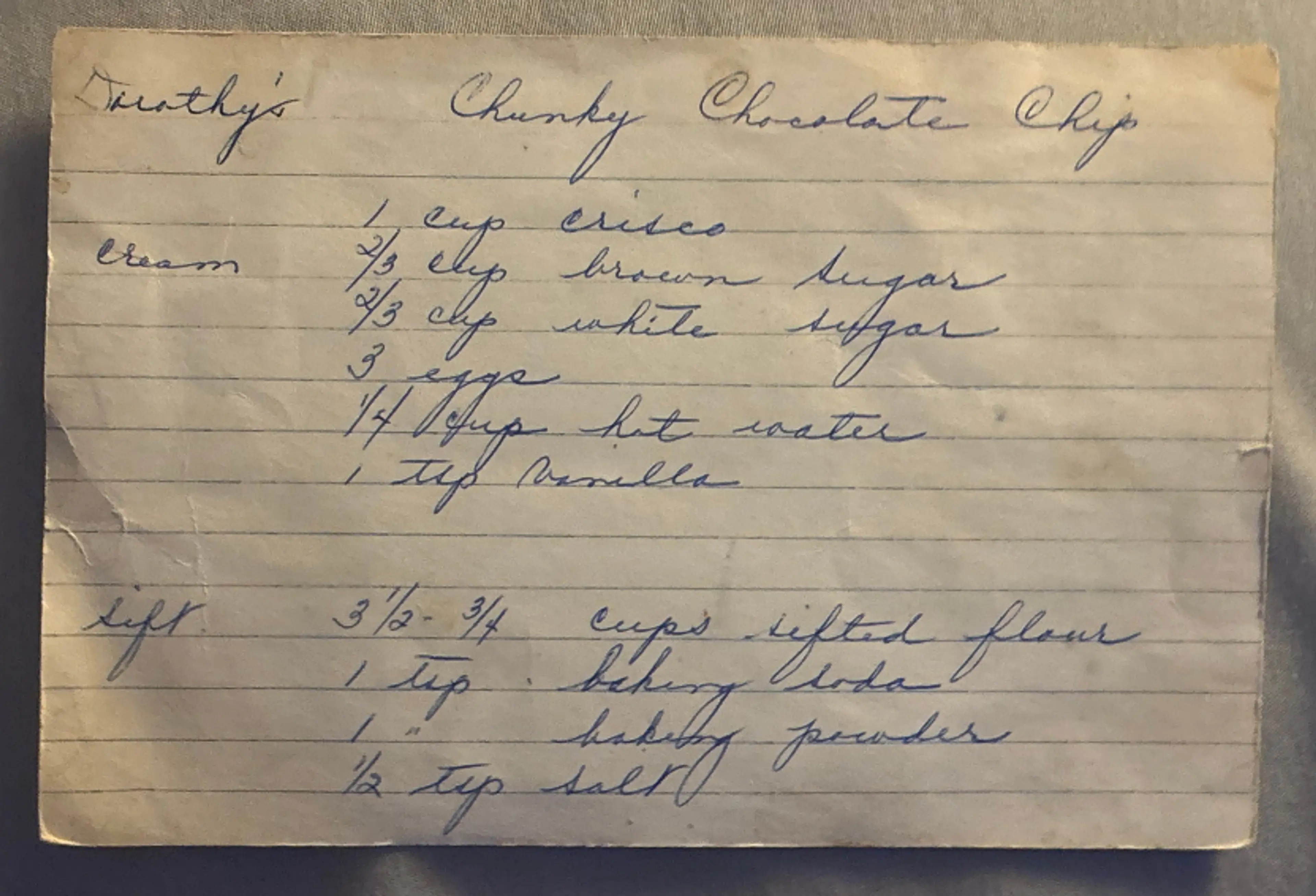 Aunt Dorothy's Chocolate Chip Cookies