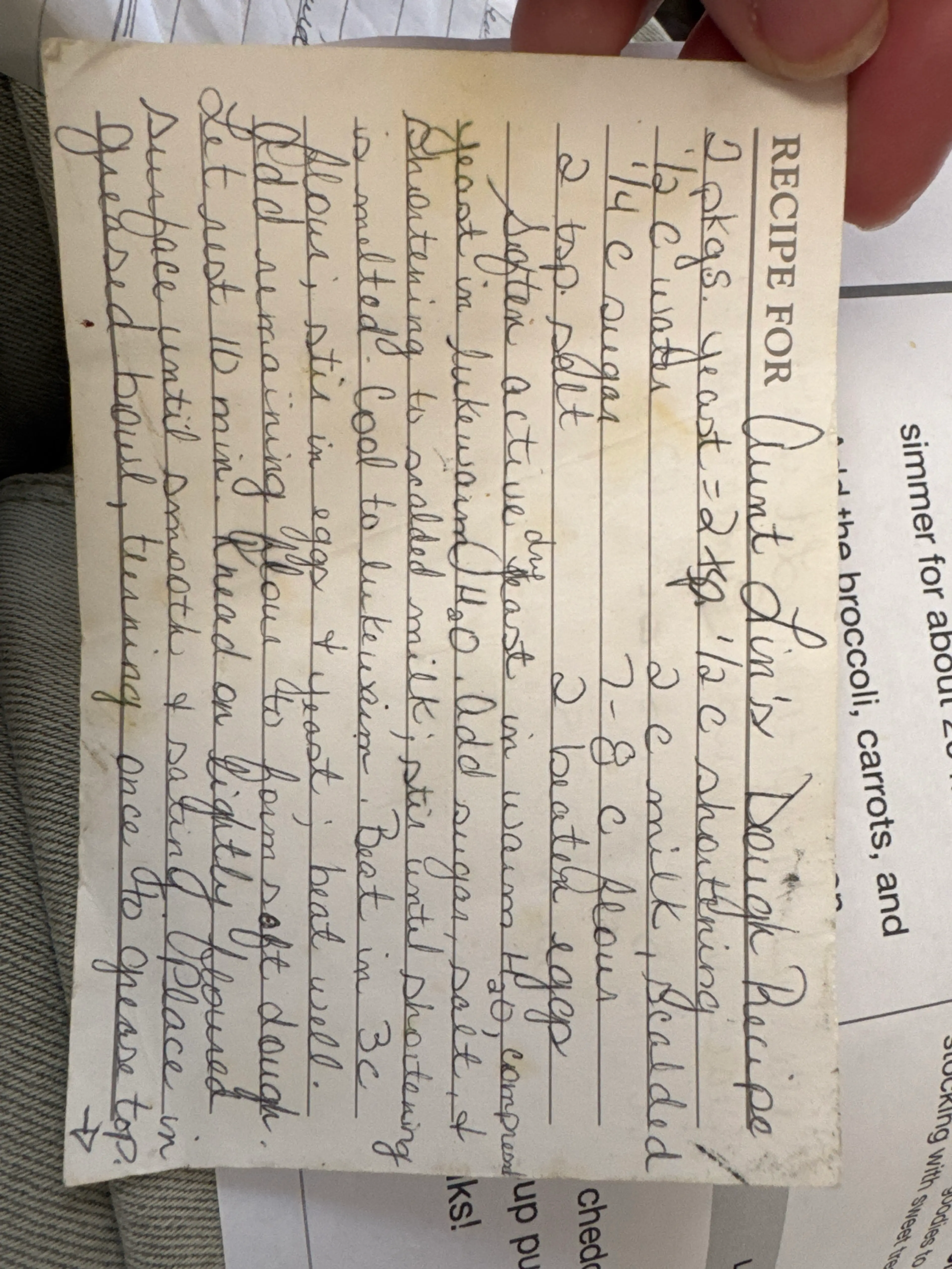 Aunt Lin’s Dough Recipe