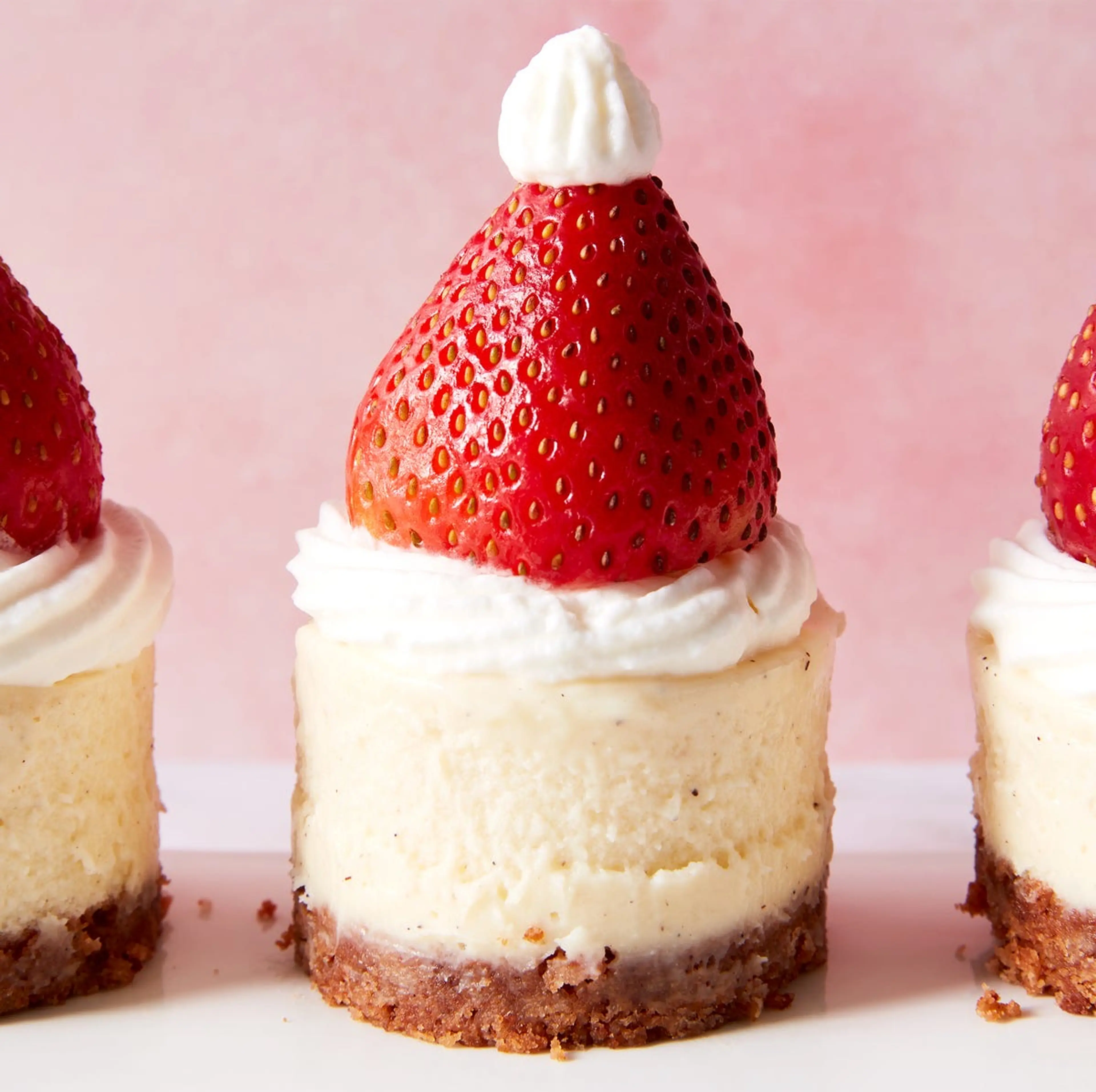 Santa Hat Cheesecake Bites