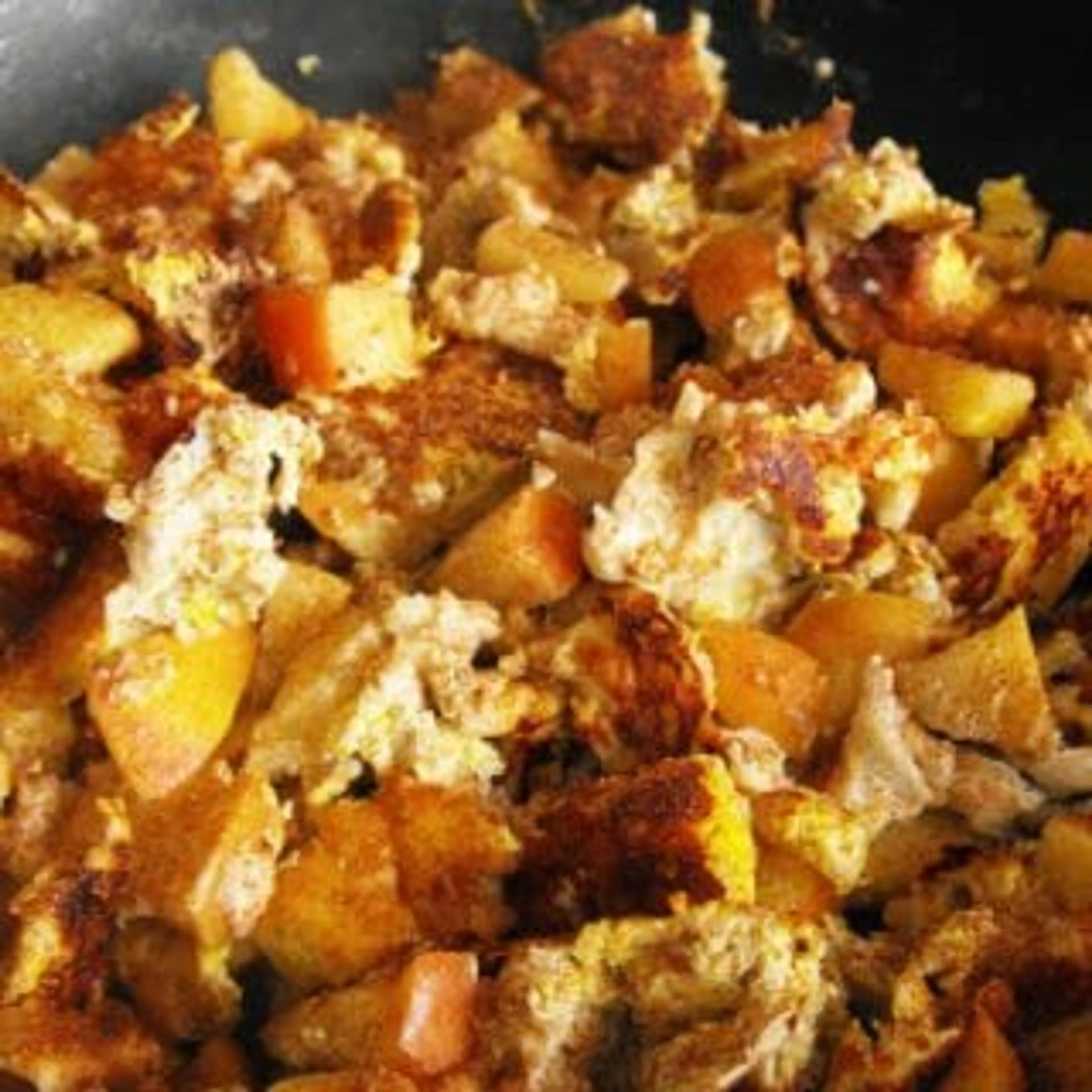 Scrambled Cinnamon Apples and Egg