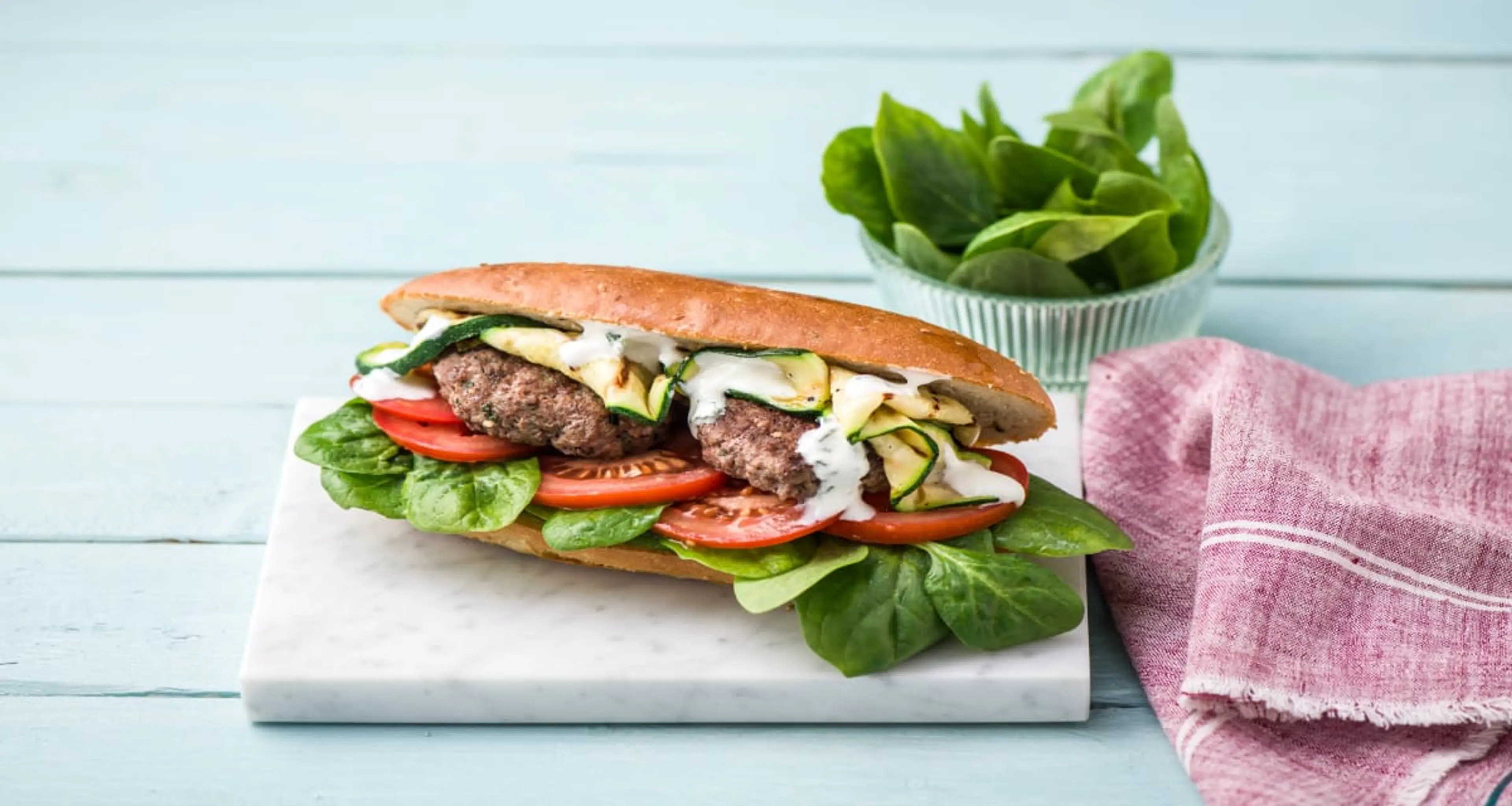 Family Za’atar Lamb Burgers with Salad