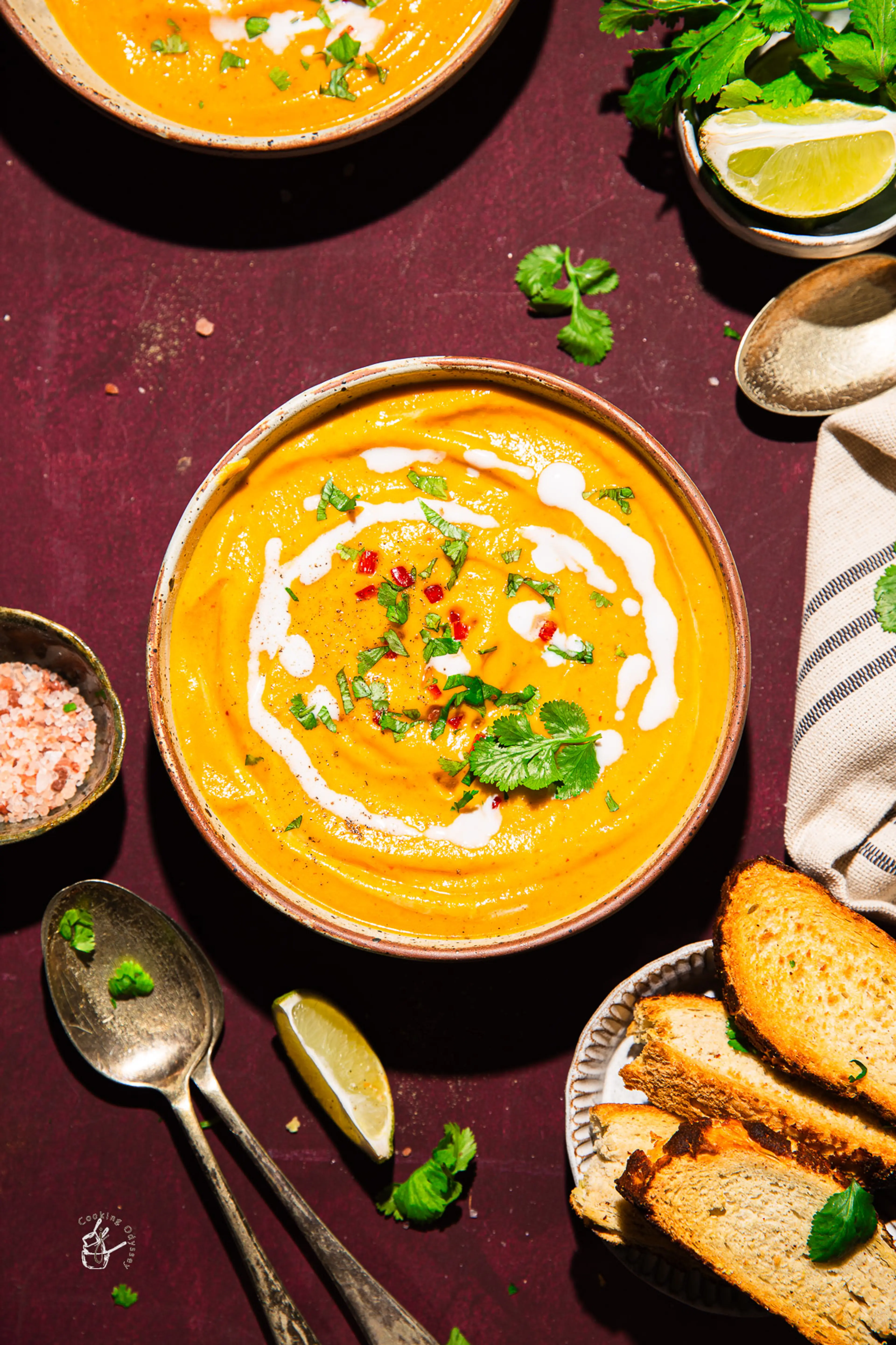 Roasted Thai Curry Cauliflower Soup with Coconut Milk