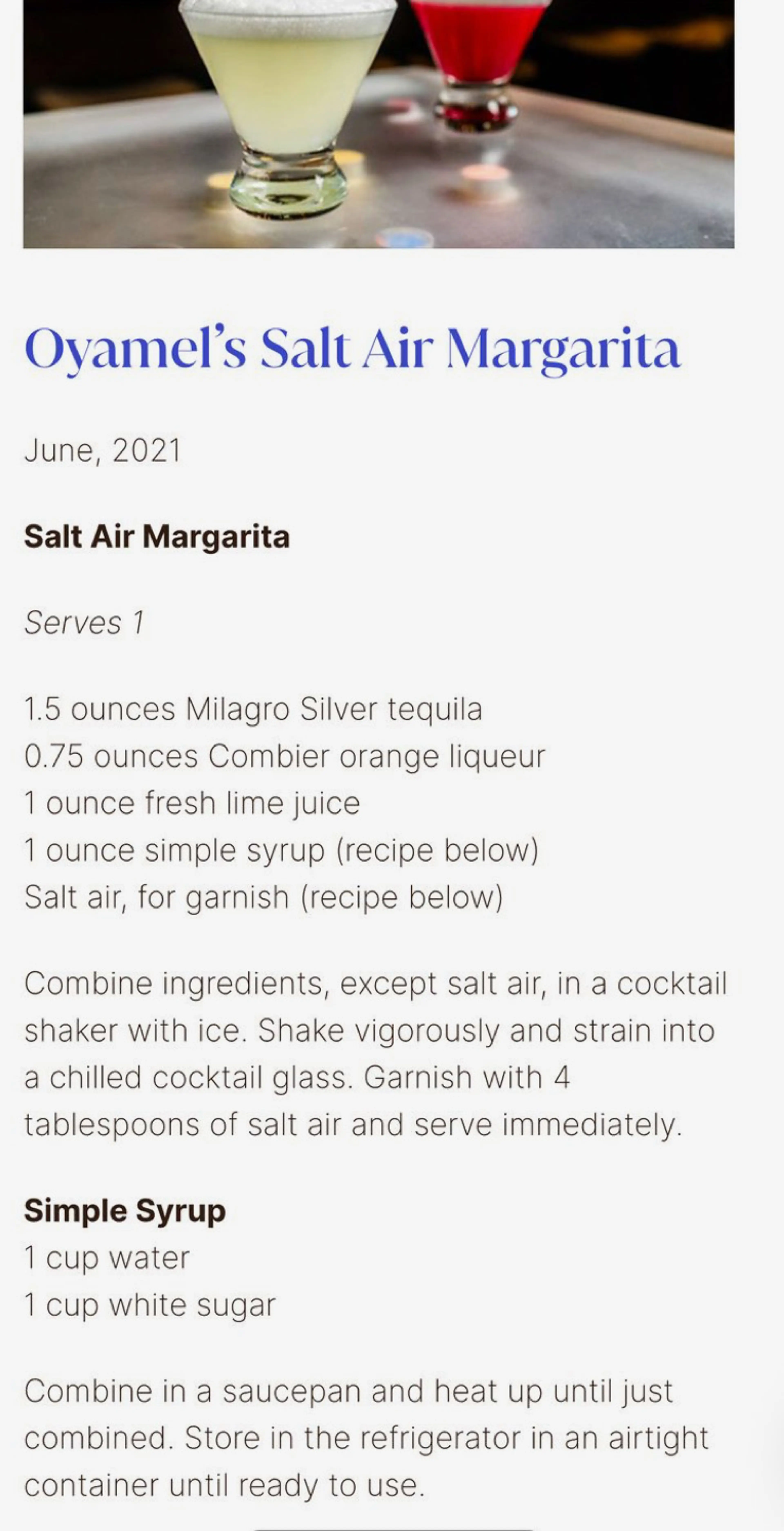 Salt Air Margarita