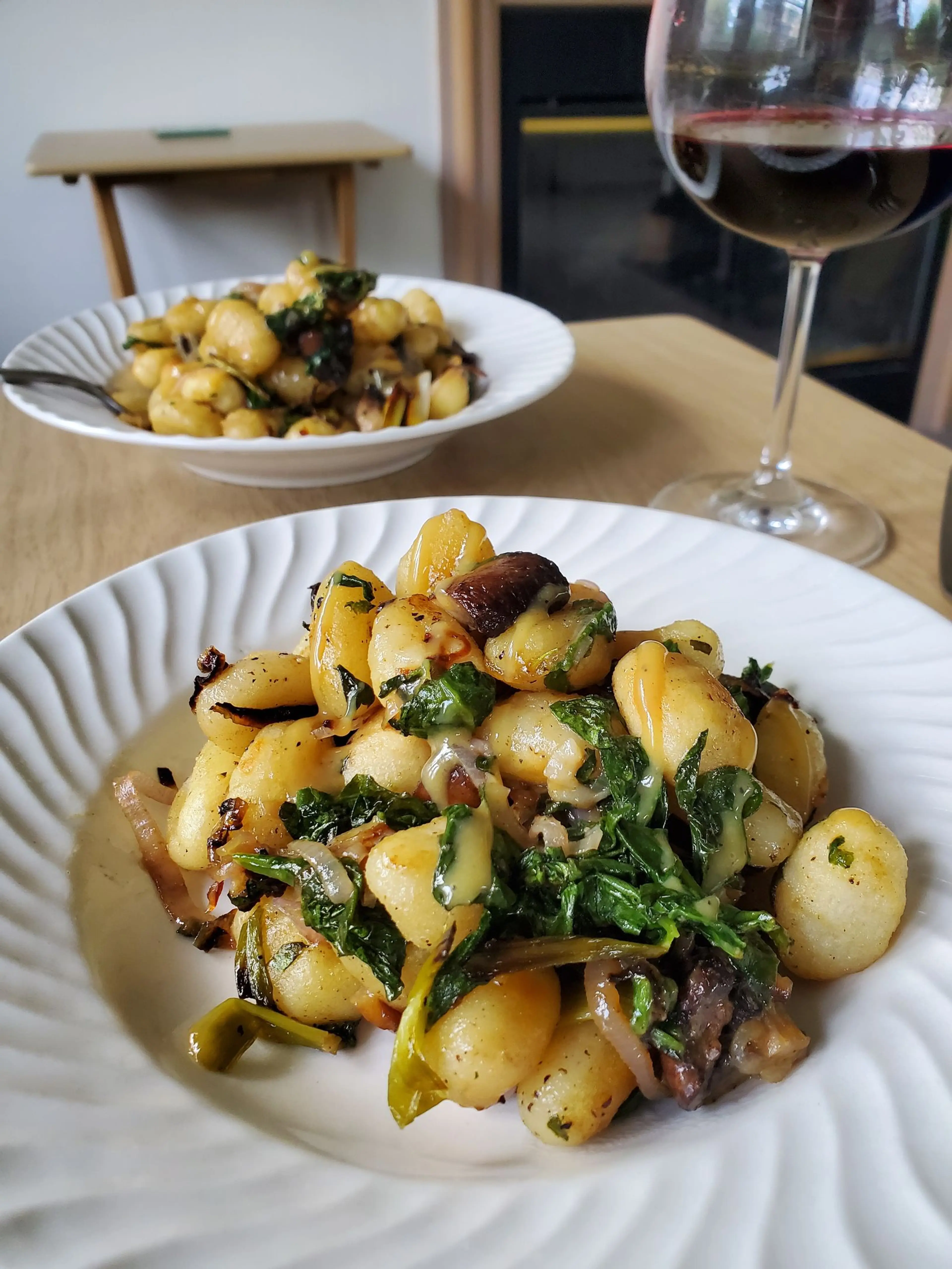Sheet-Pan Gnocchi With Mushrooms and Spinach