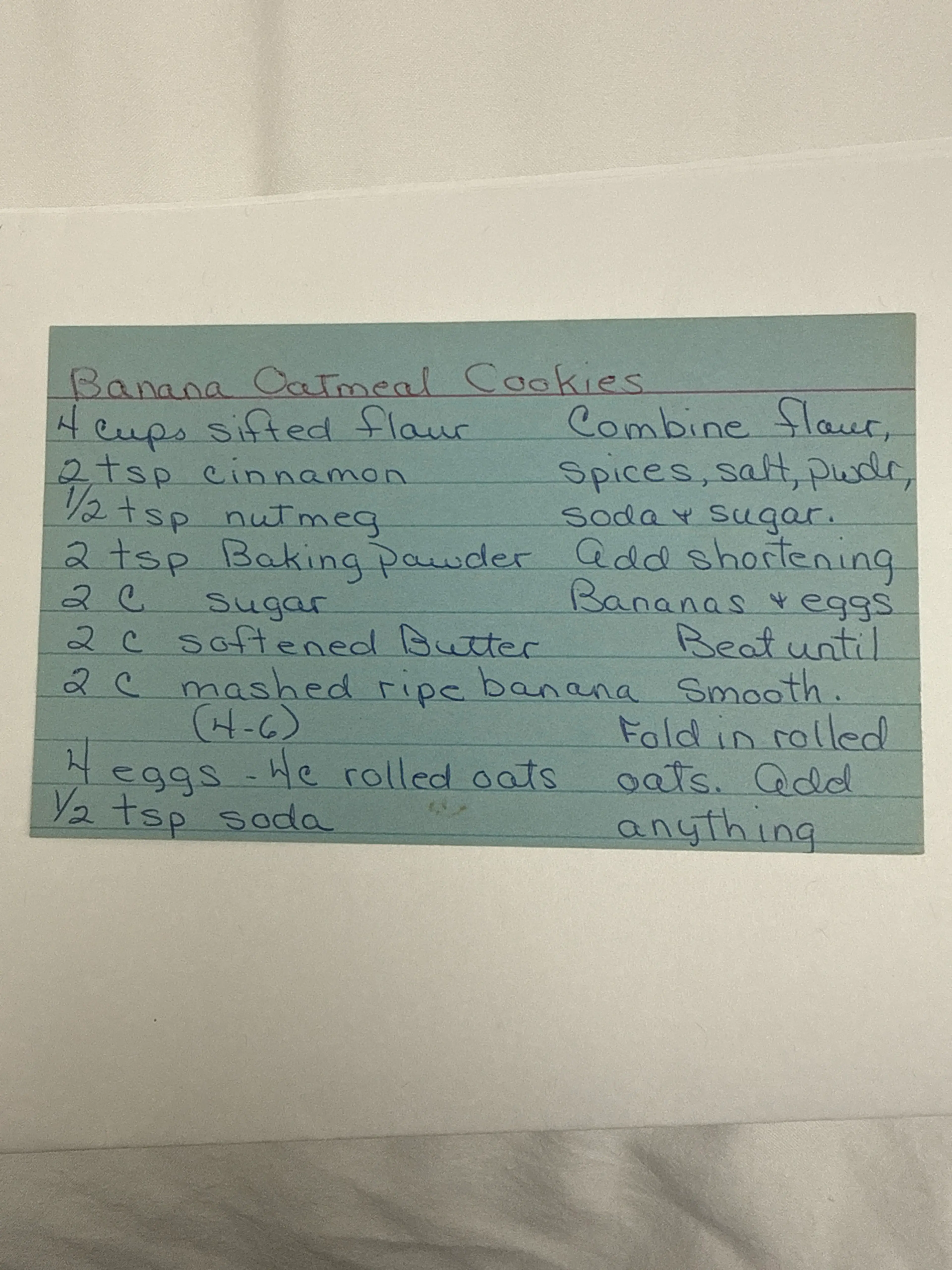 Banana Oatmeal Cookies