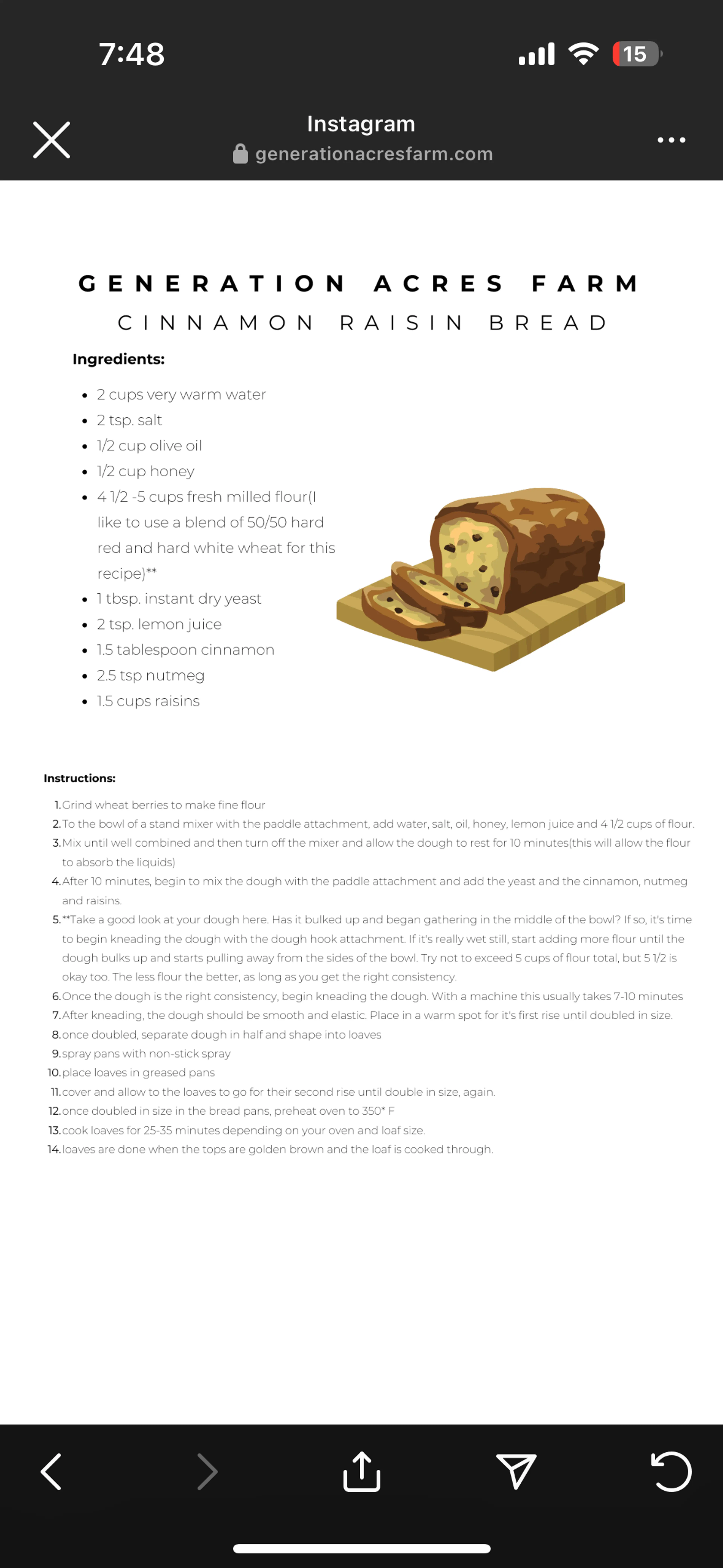 Cinnamon Raisin Bread