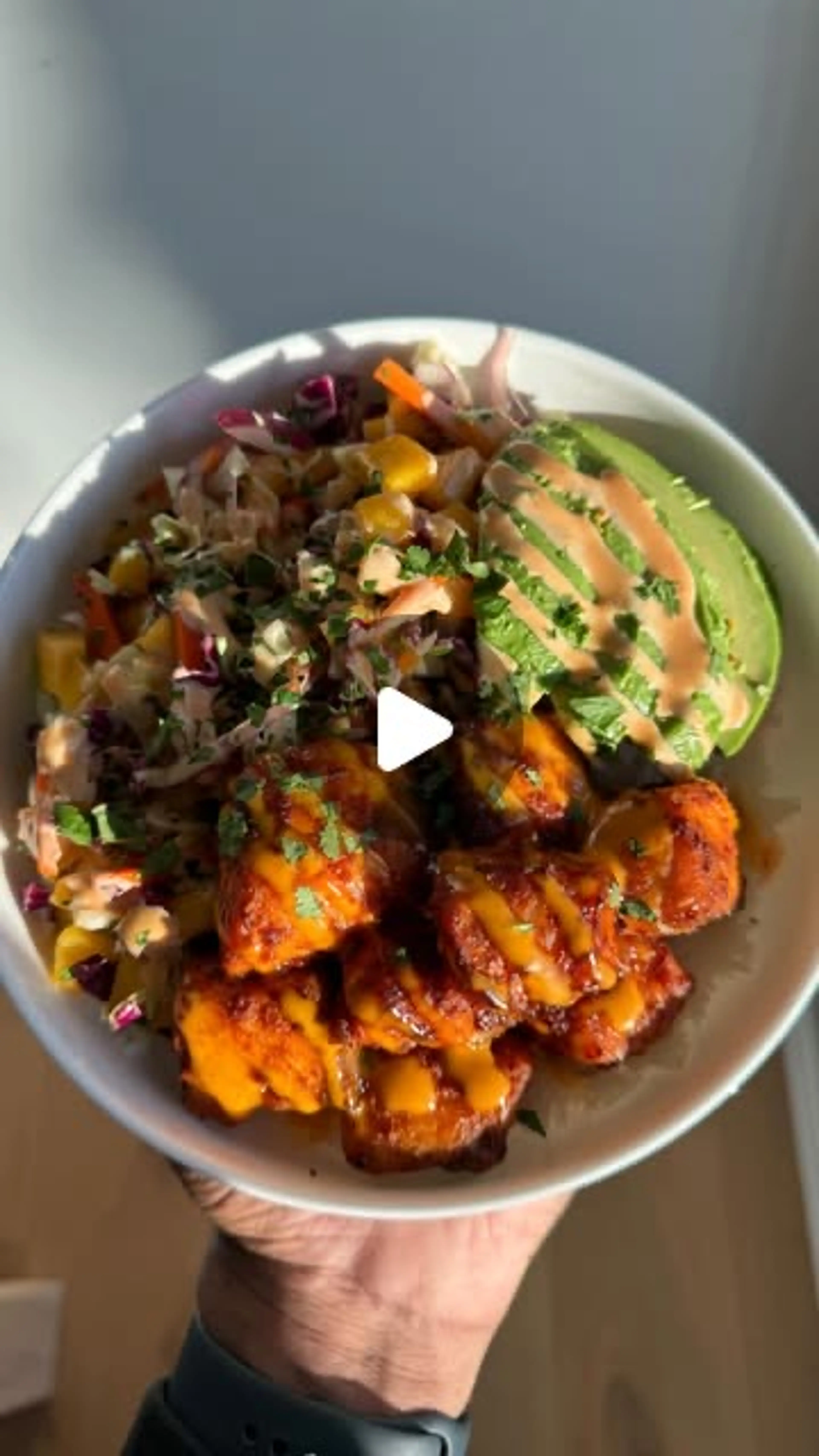 Salmon,mango Salsa and Coconut Rice Bowl