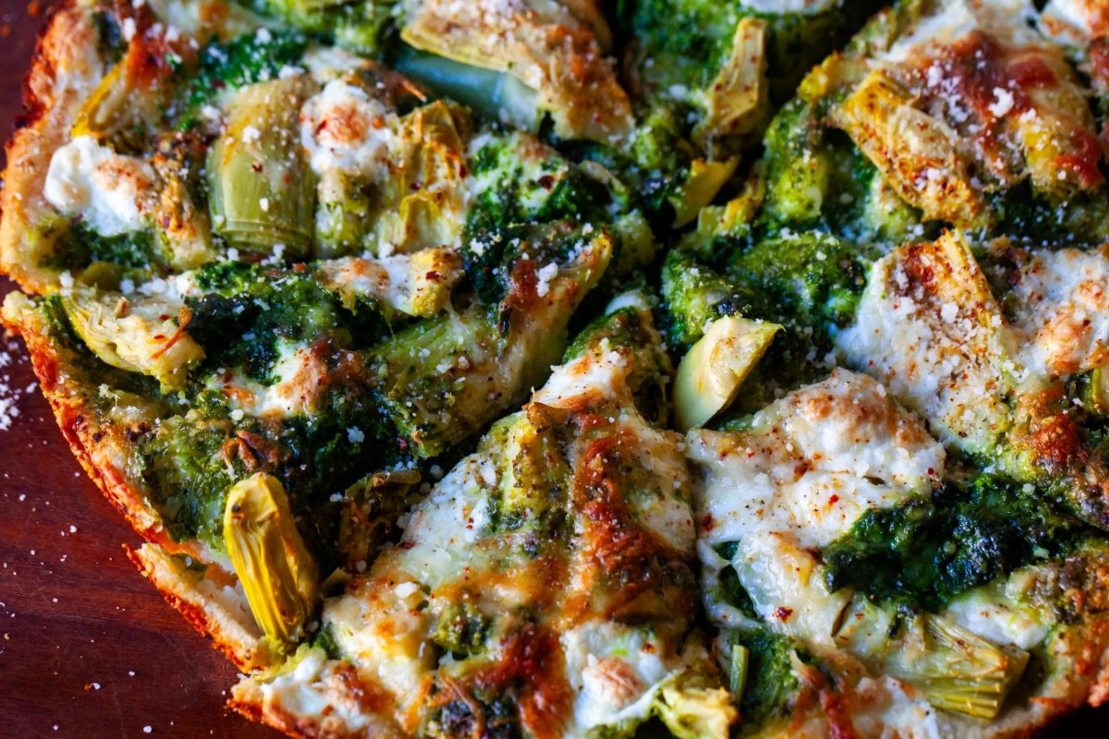 Spinach and Artichoke Pan Pizza