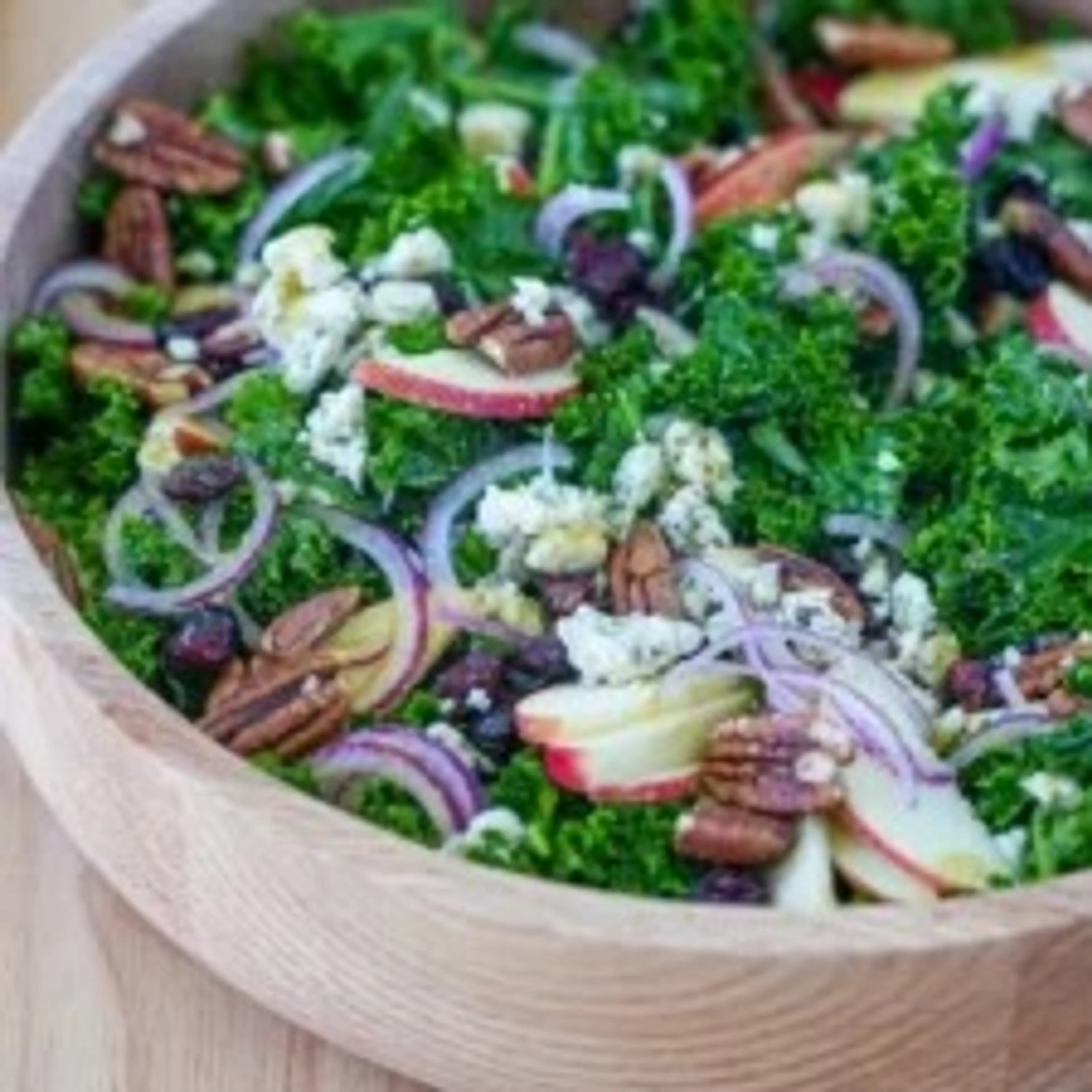 Maple Kale Salad with Cranberries and Blue Cheese