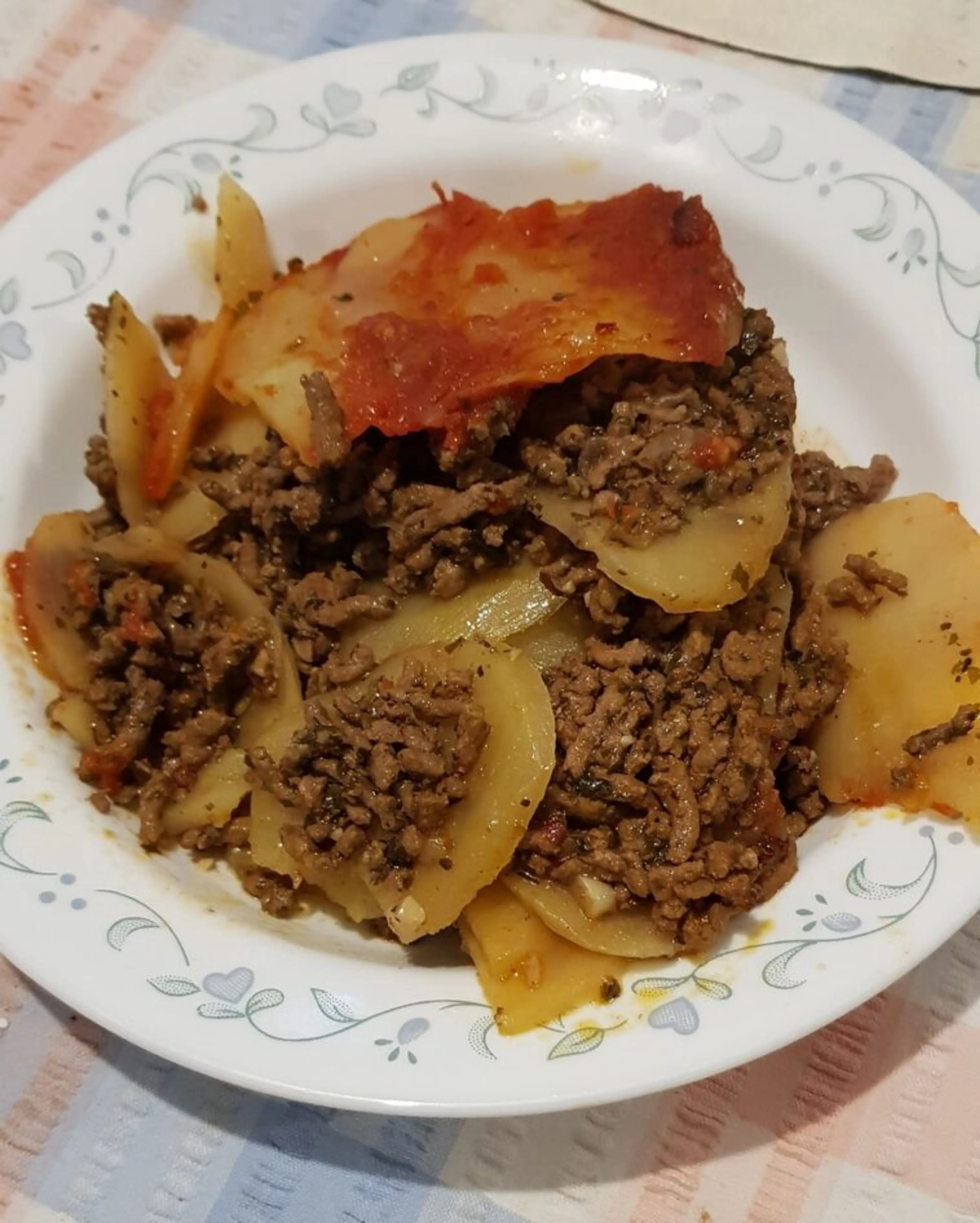 Layered Potato and Mince Bake
