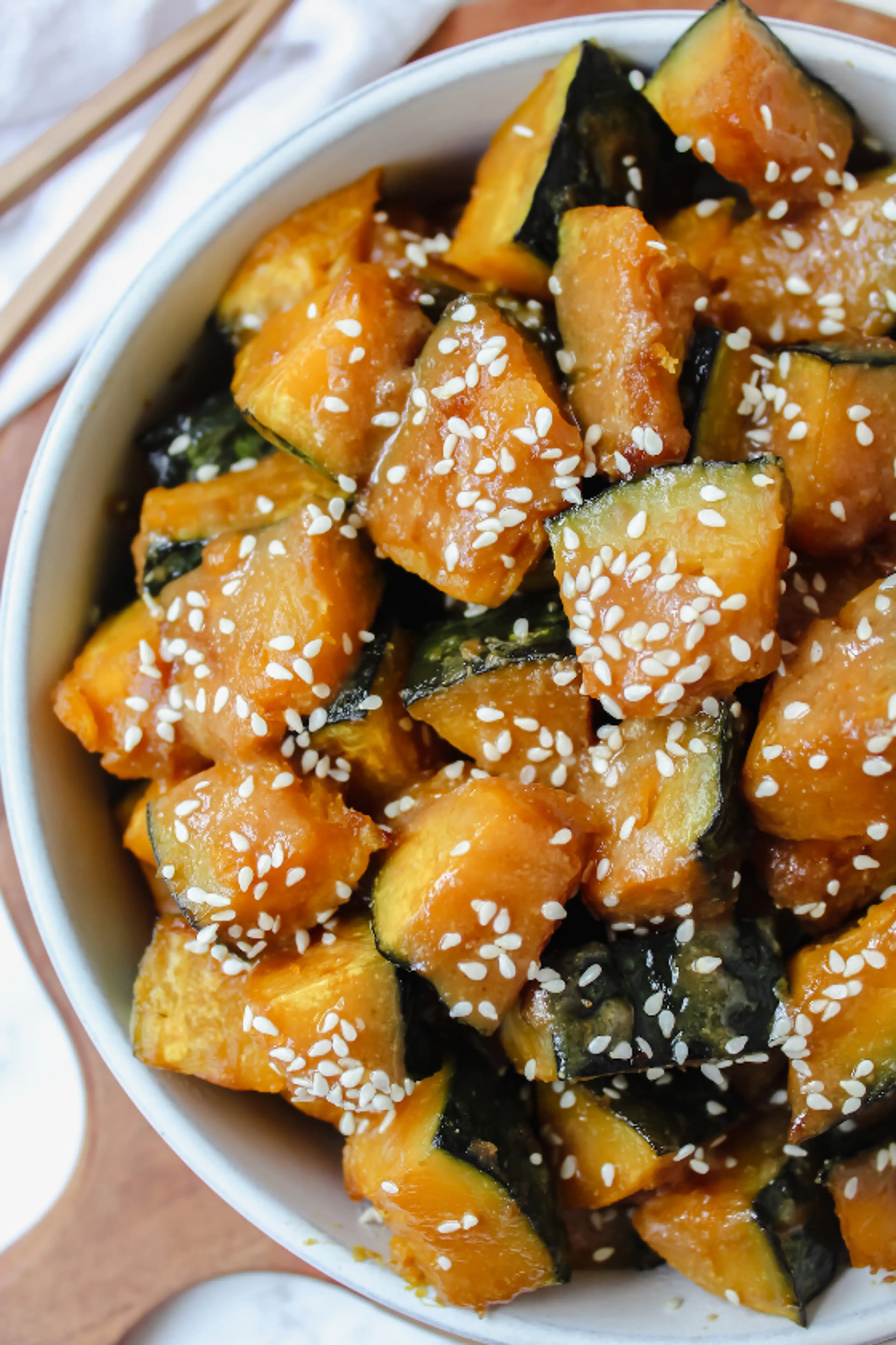 Miso Soy Glazed Roasted Kabocha Squash (vegan, gluten-free)