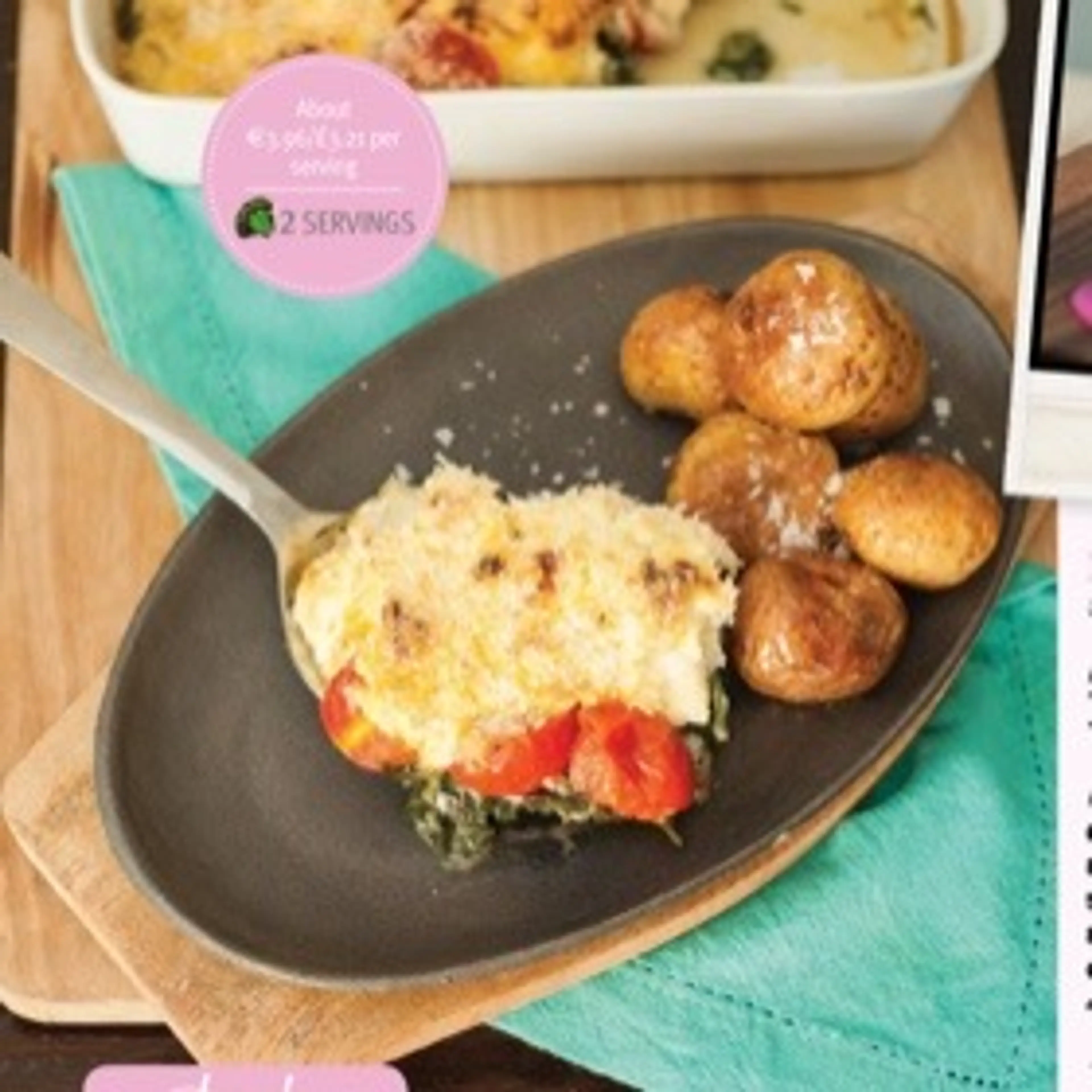 Cheesy fish and spinach  bake