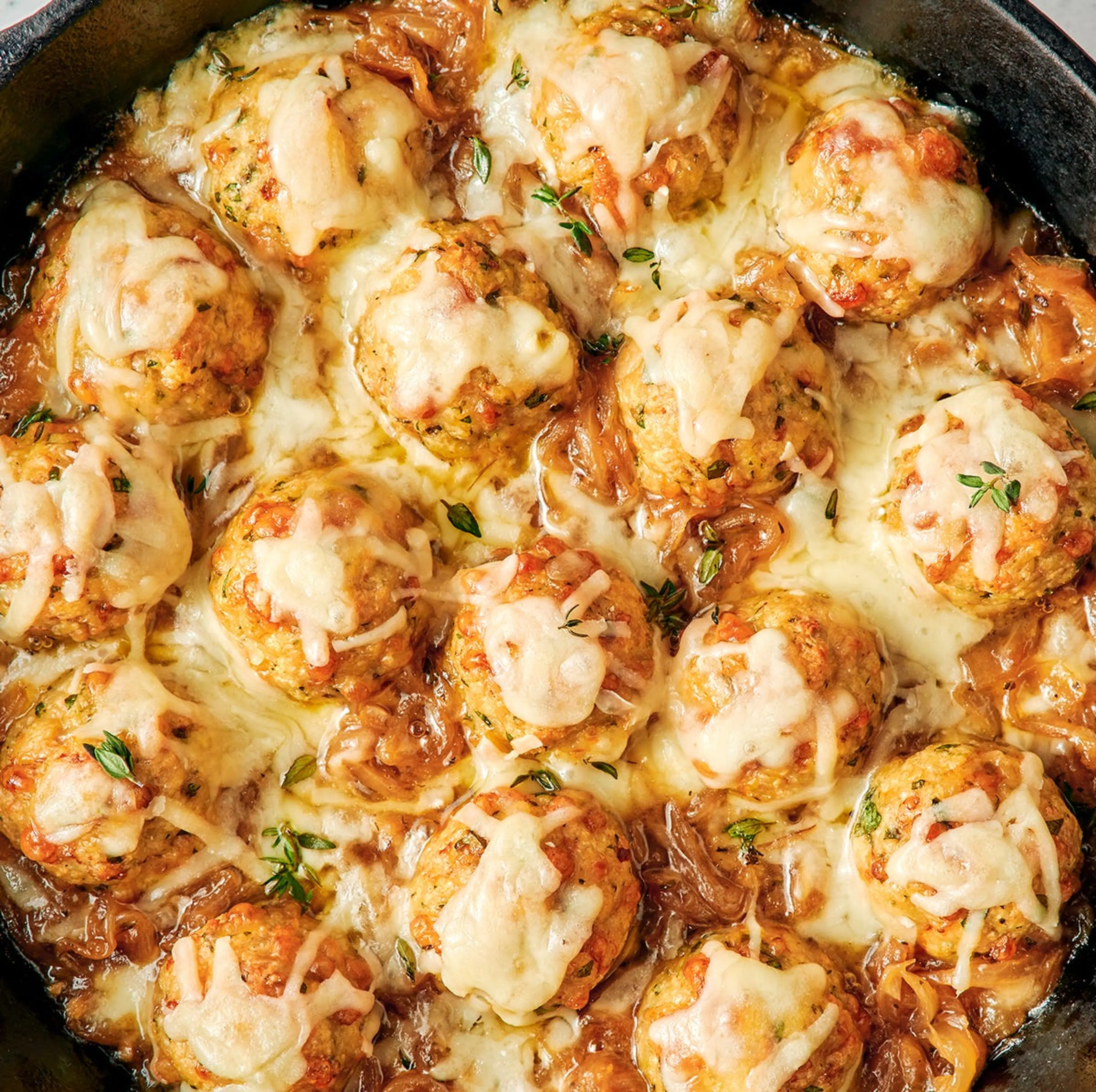 French Onion Chicken Meatballs