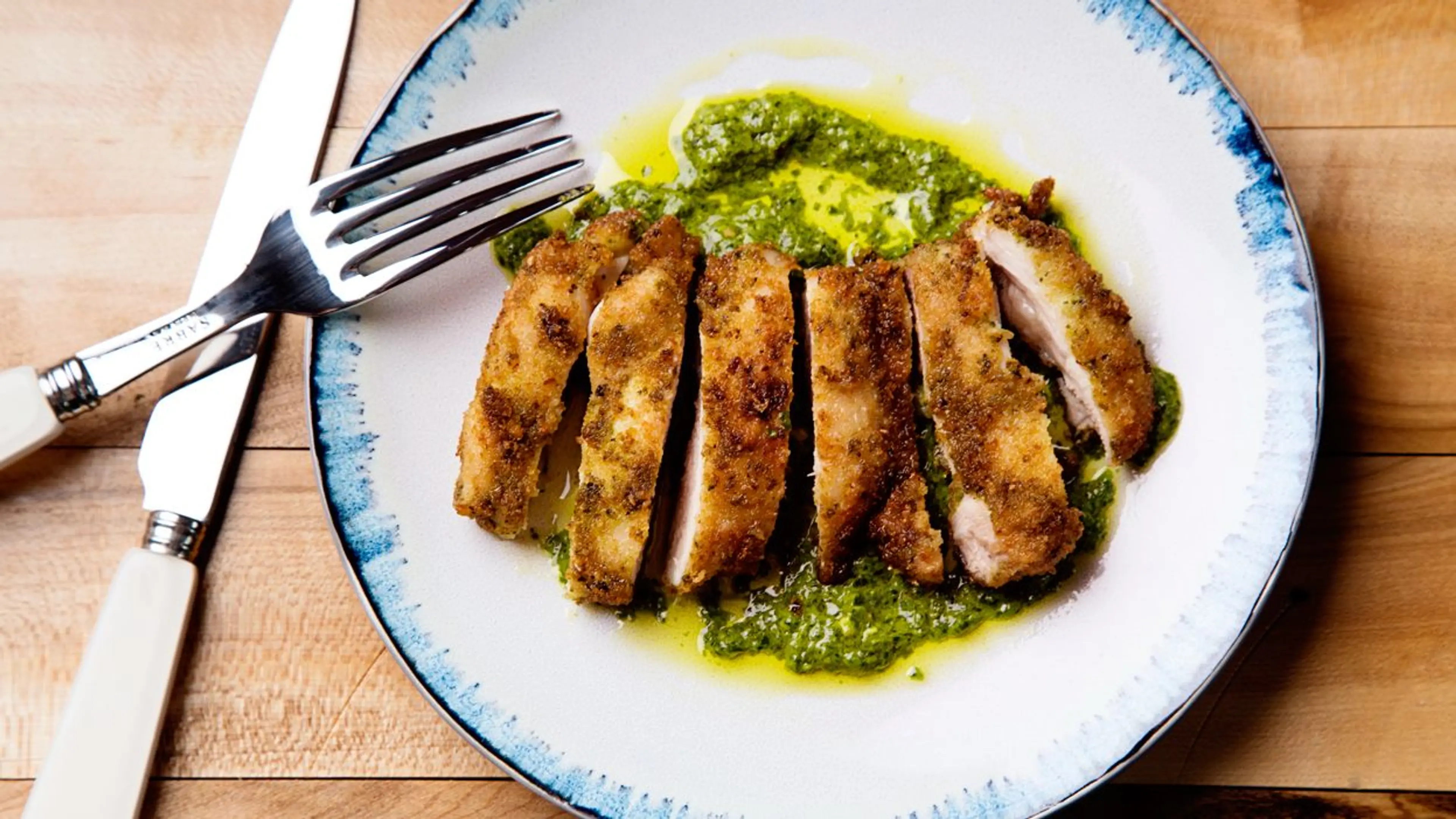 3-Ingredient Pesto Fried Chicken