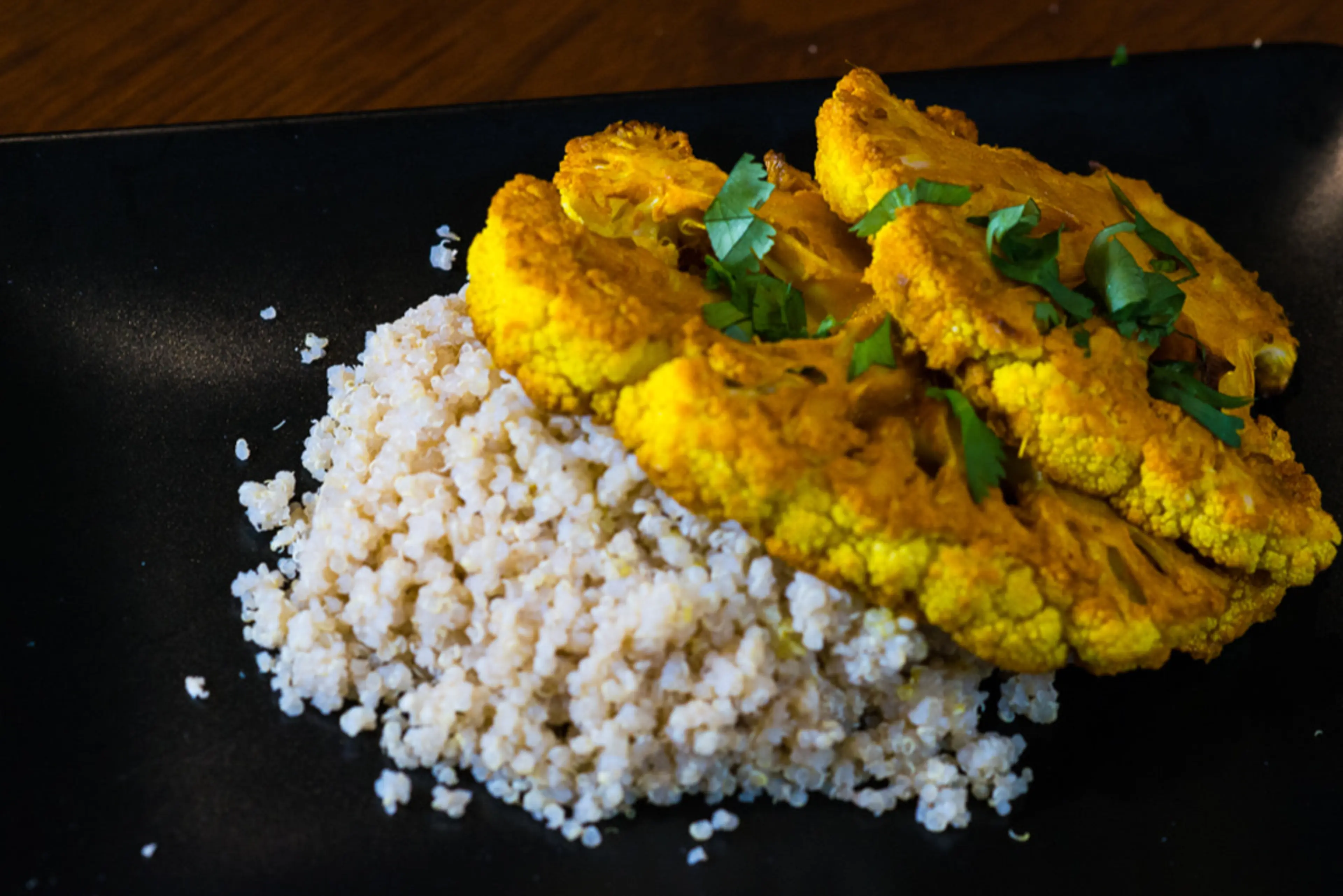 Cauliflower Steak With Turmeric and Garlic