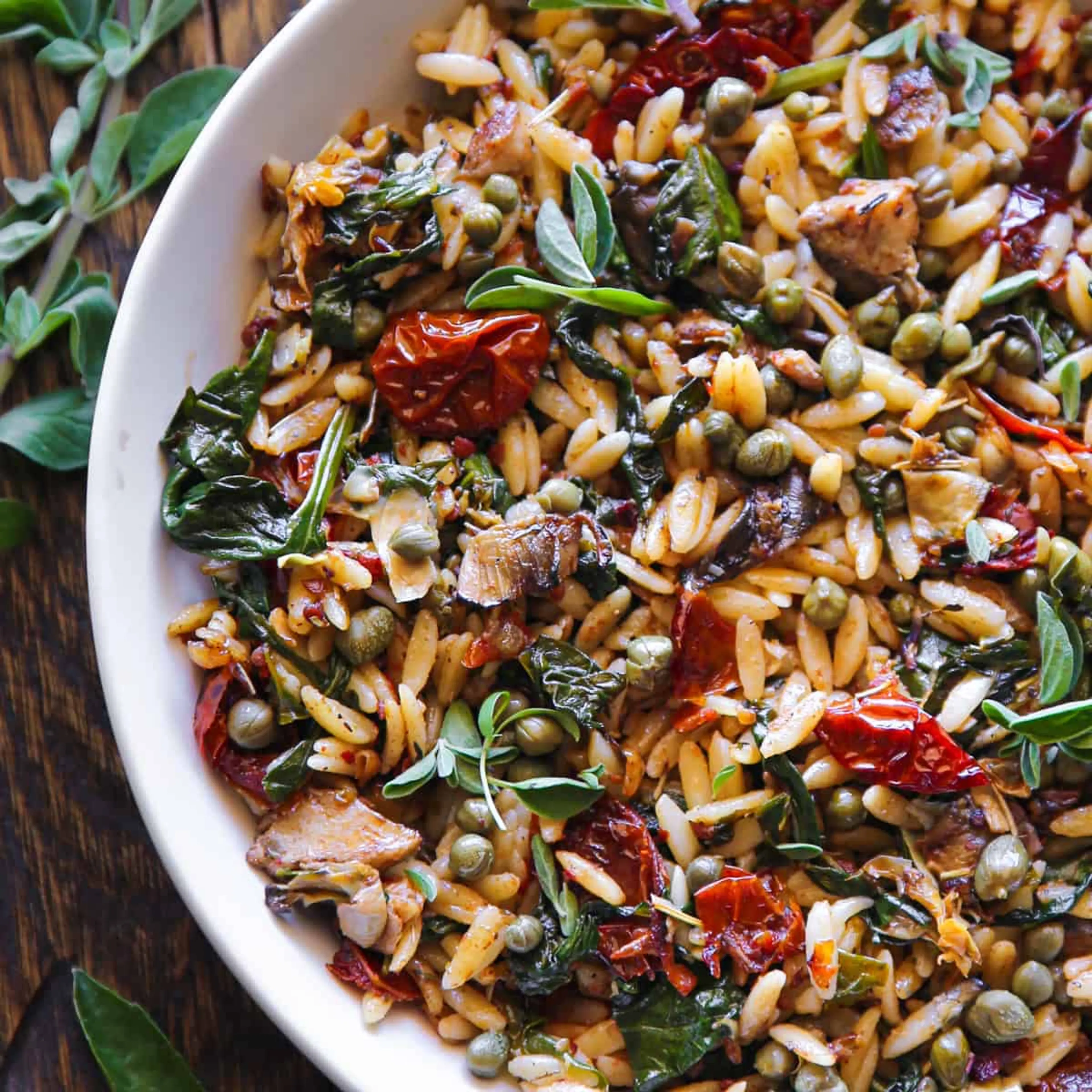 Sun-Dried Tomato and Spinach Orzo