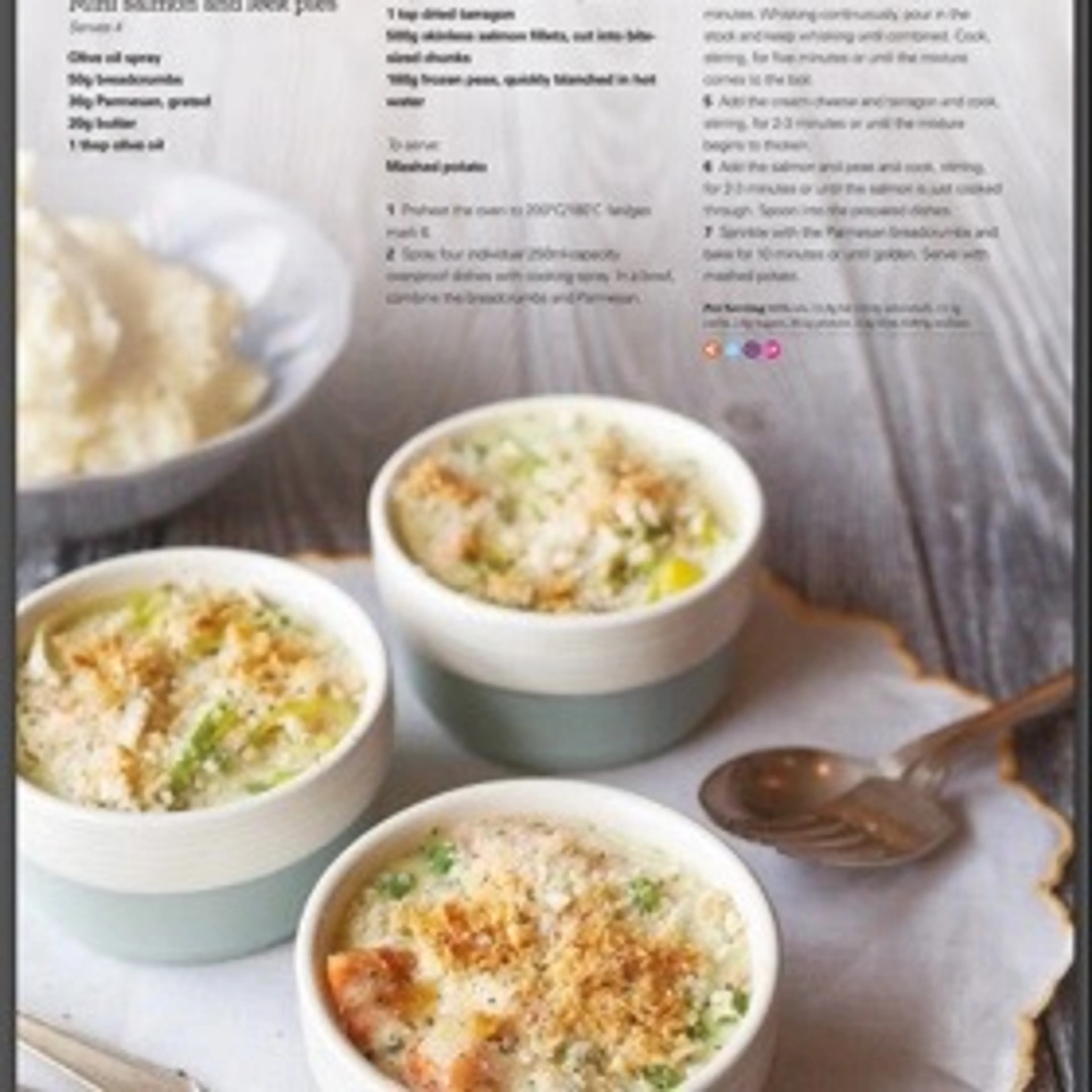 Mini salmon and leek pies