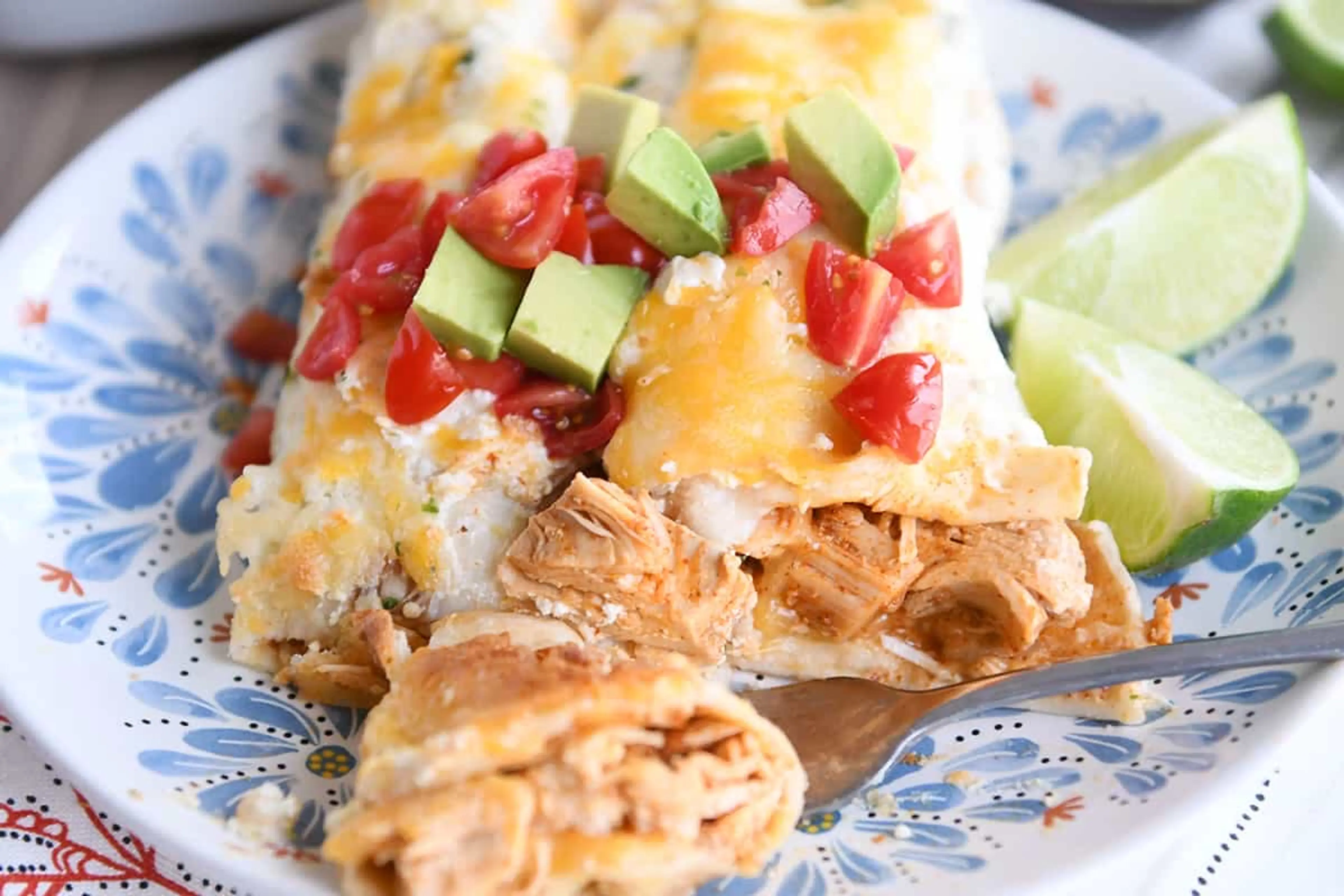 Honey Lime Chicken {or Pork} Enchiladas